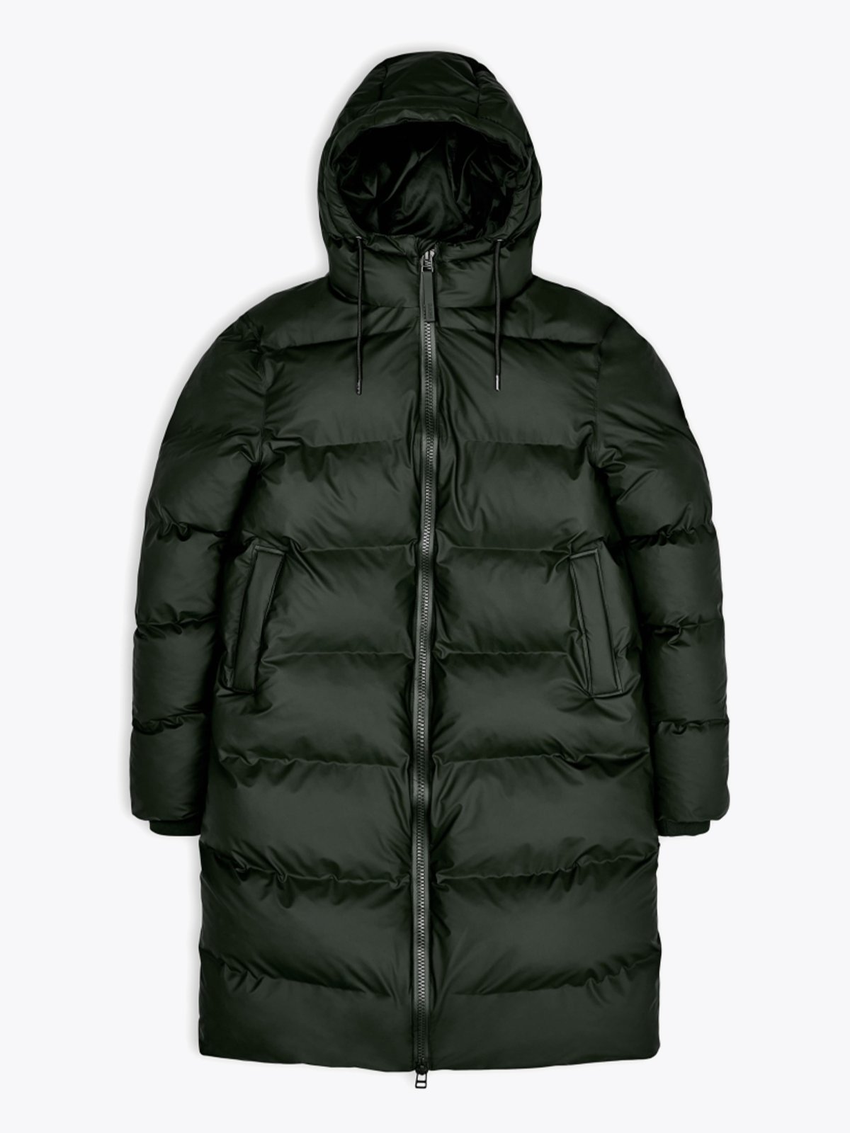 Rains Long Puffer Jacket Green