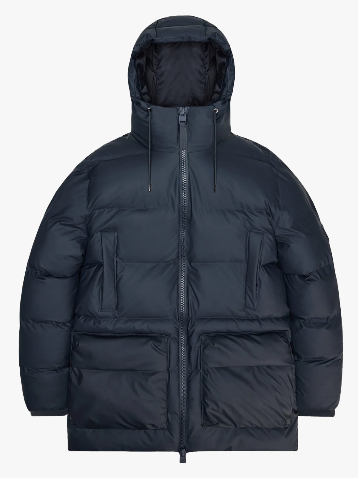 Rains Alta Long Puffer Cargo Jacket Navy