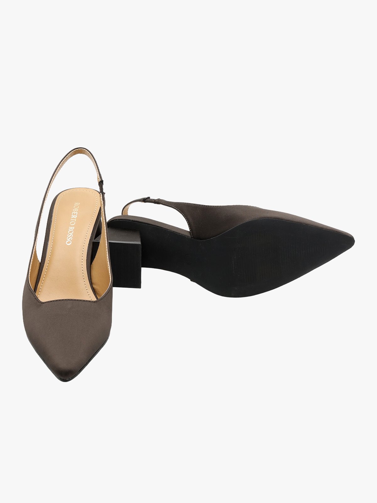 Roberto Rosso Pia Slingback Satin Coffee