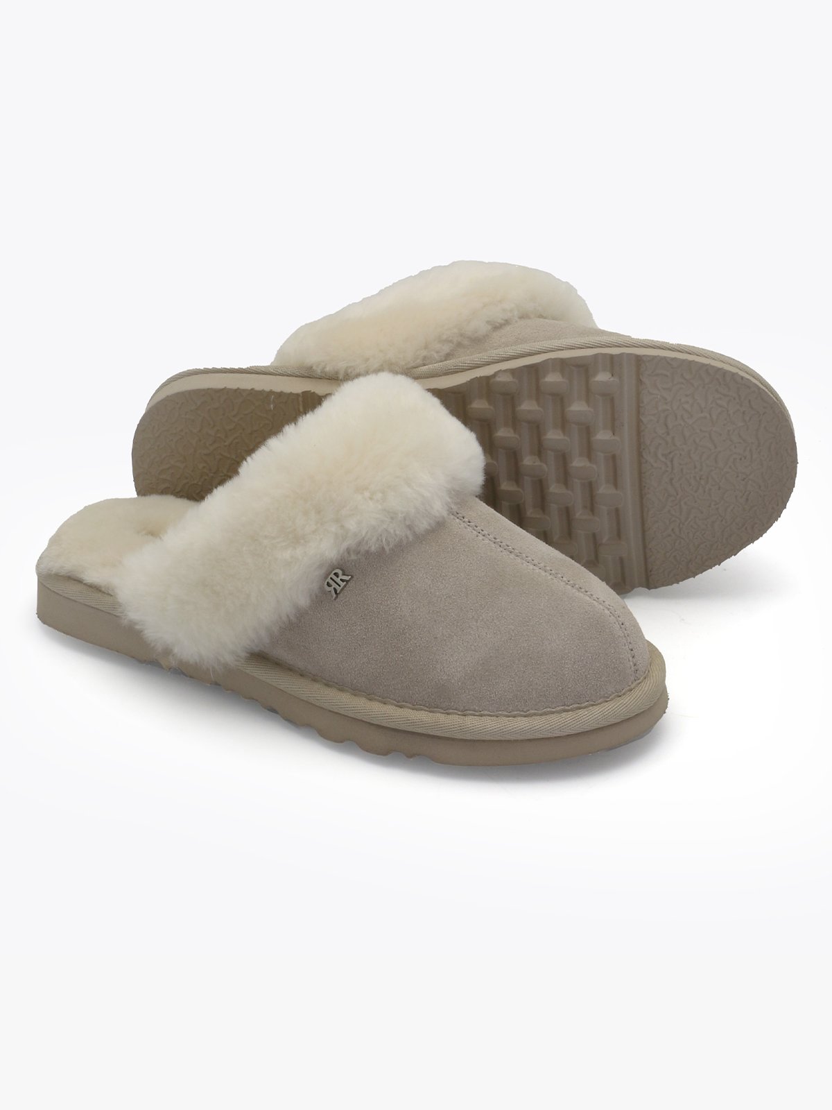 Roberto Rosso Sheepskin Slipper Light Grey