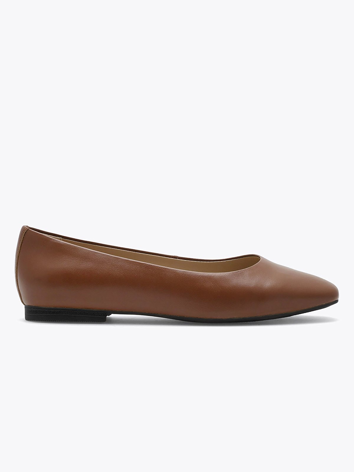 Roberto Rosso Trieste Ballerina Leather Cognac med sort såle