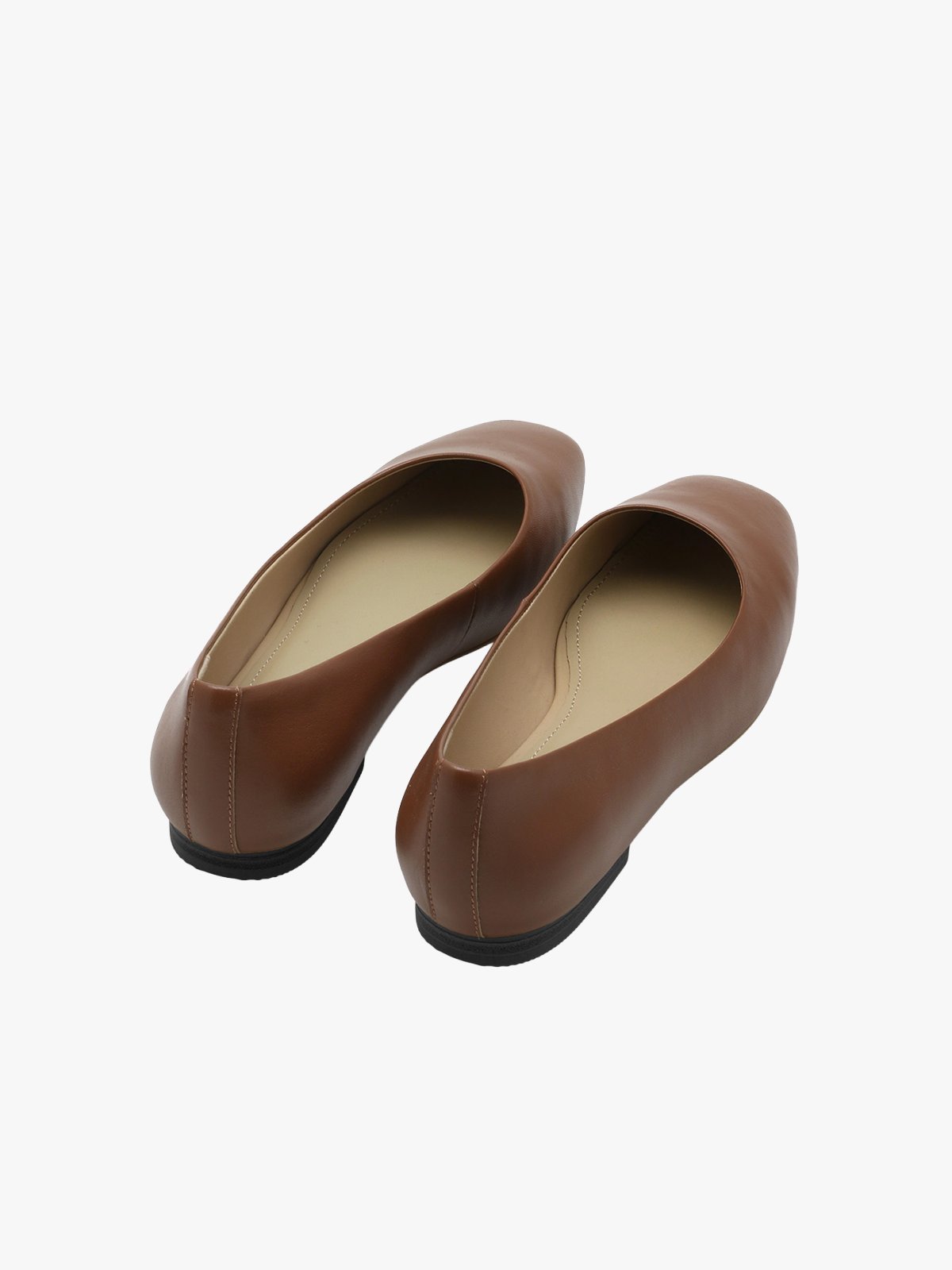 Roberto Rosso Trieste Ballerina Leather Cognac med sort såle