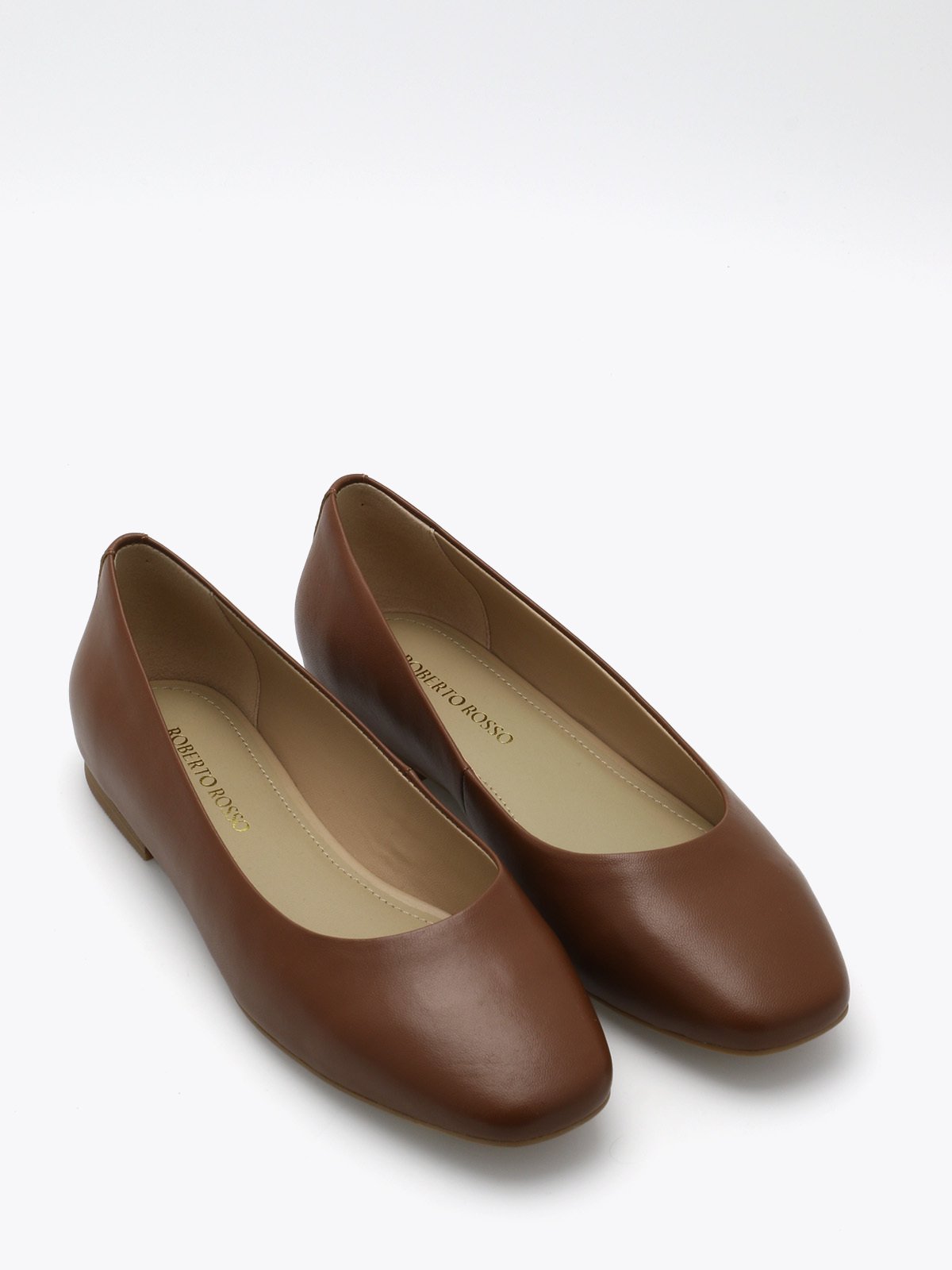 Roberto Rosso Trieste Ballerina Leather Cognac