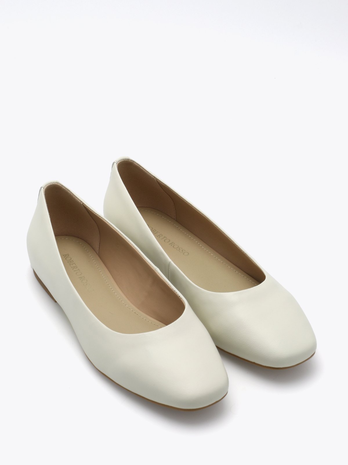 Roberto Rosso Trieste Ballerina Leather Creme