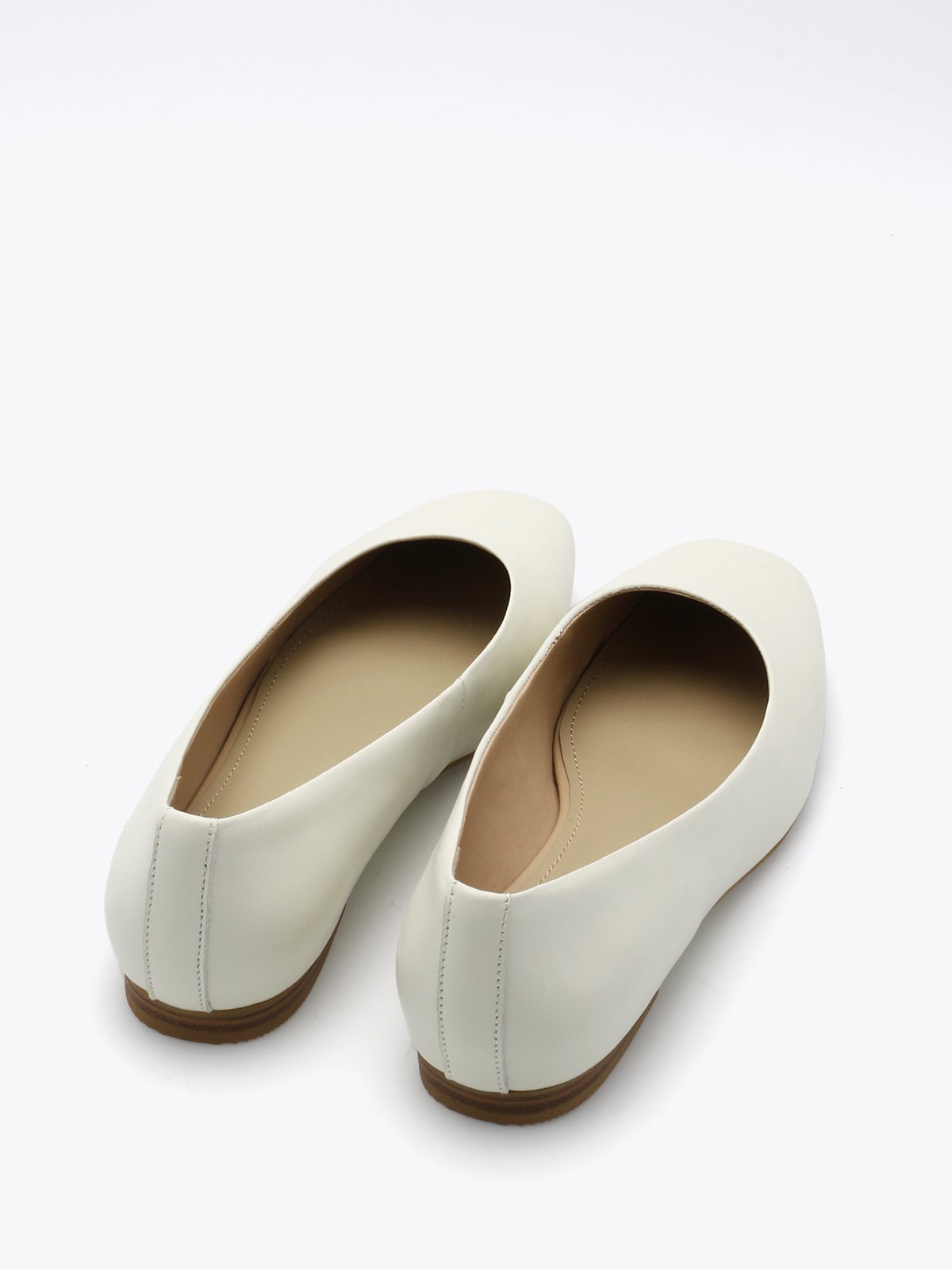 Roberto Rosso Trieste Ballerina Leather Creme