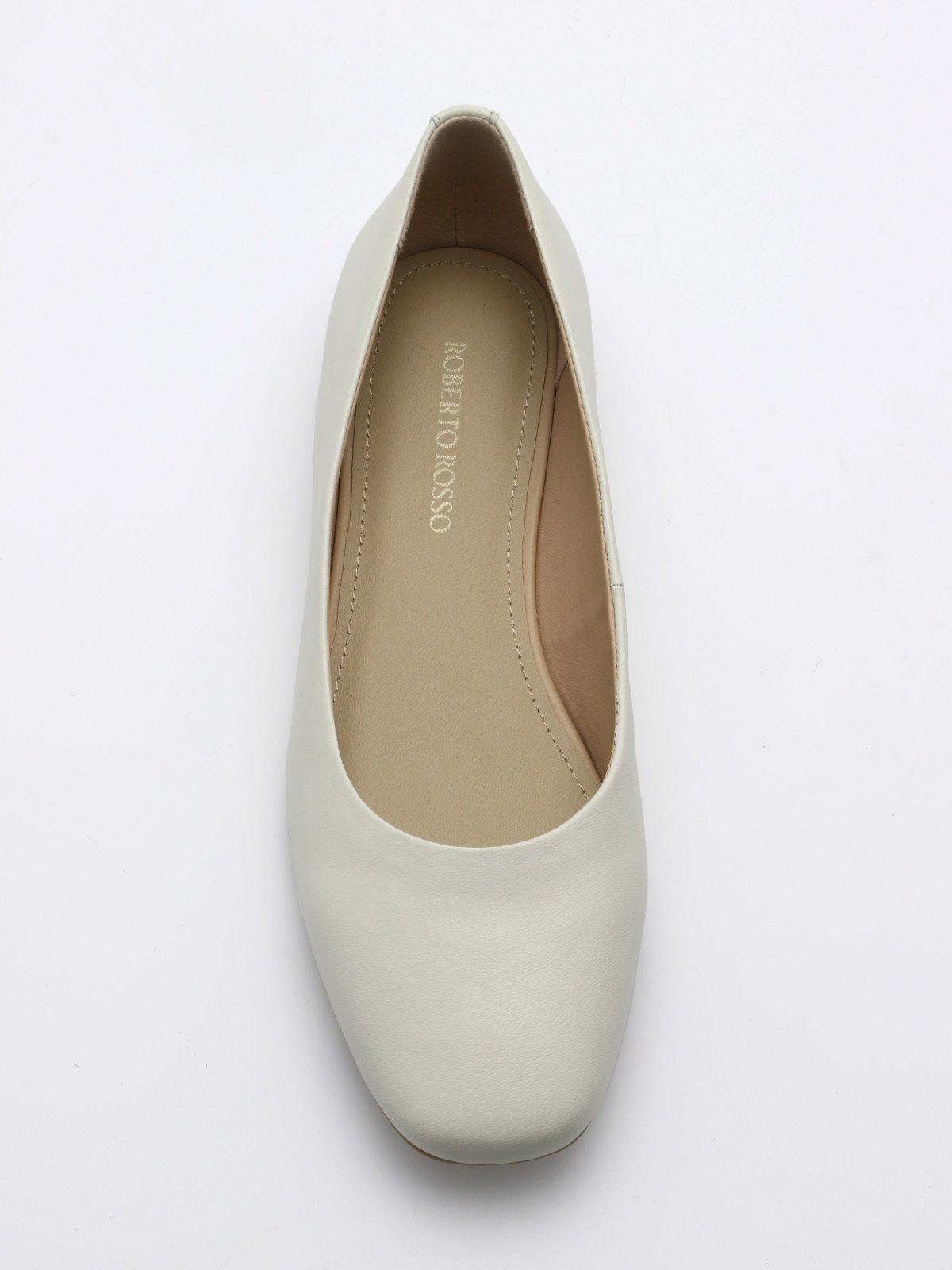 Roberto Rosso Trieste Ballerina Leather Creme