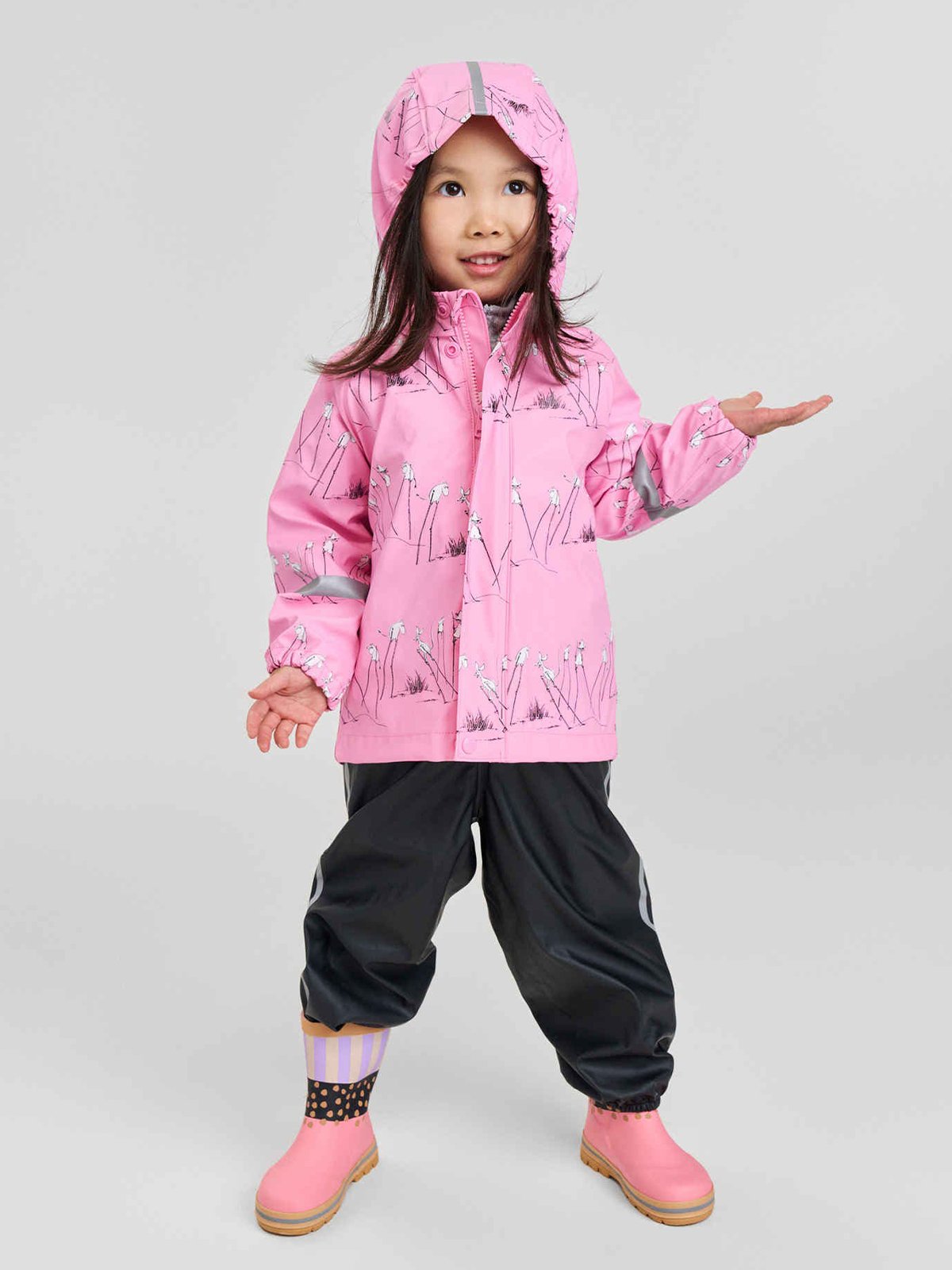 Reima Moomin Plask Rain Outfit Rose pink