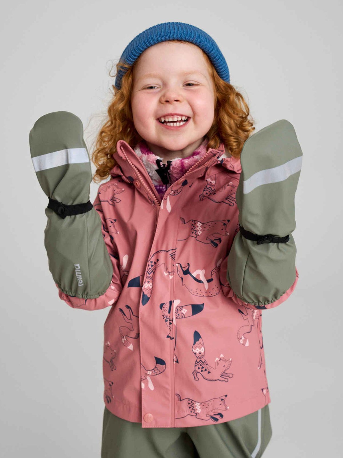 Reima Kura Rain Mittens Greyish Green