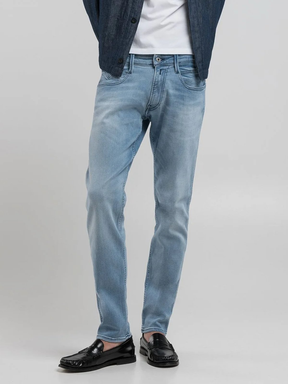 Replay Anbass Powerstretch Light Blue