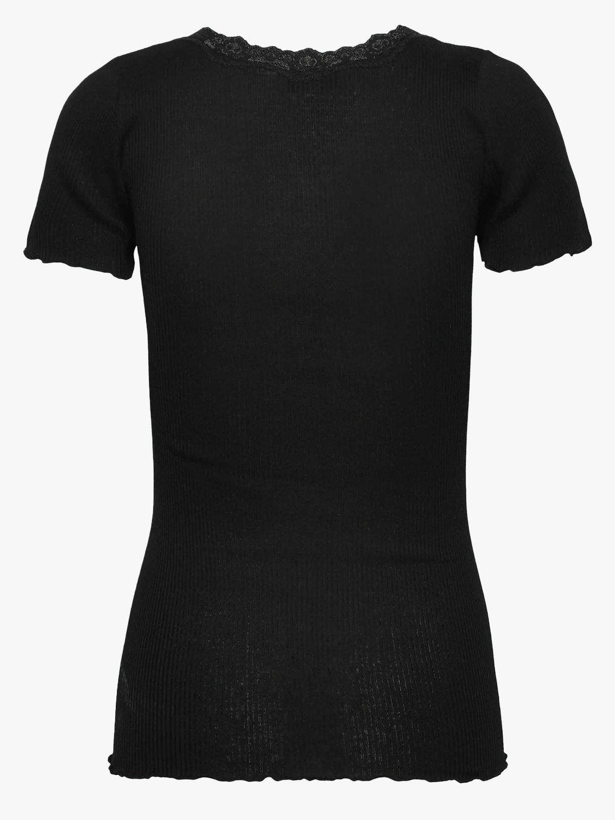 Rosemunde Beatha Short Sleeve Regular O-Neck Lace T-Shirt Black