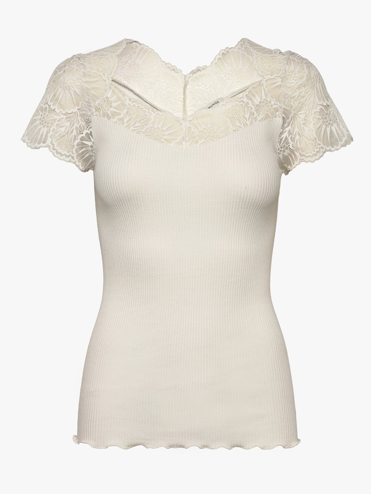 Rosemunde Beatha Silk Capsleeve T-shirt Ivory