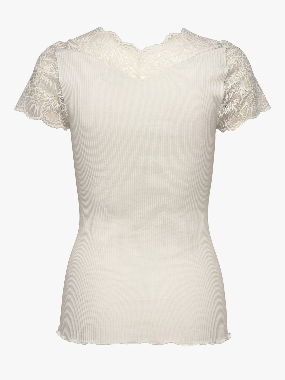 Rosemunde Beatha Silk Capsleeve T-shirt Ivory