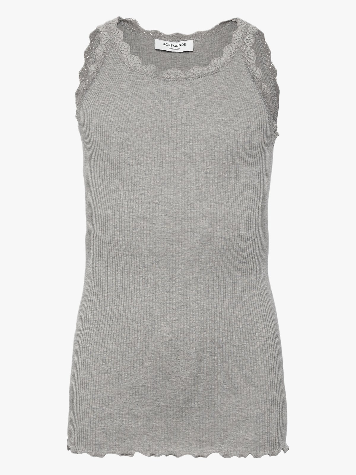 Rosemunde Balta SL Regular Lace Top Light Grey Melange