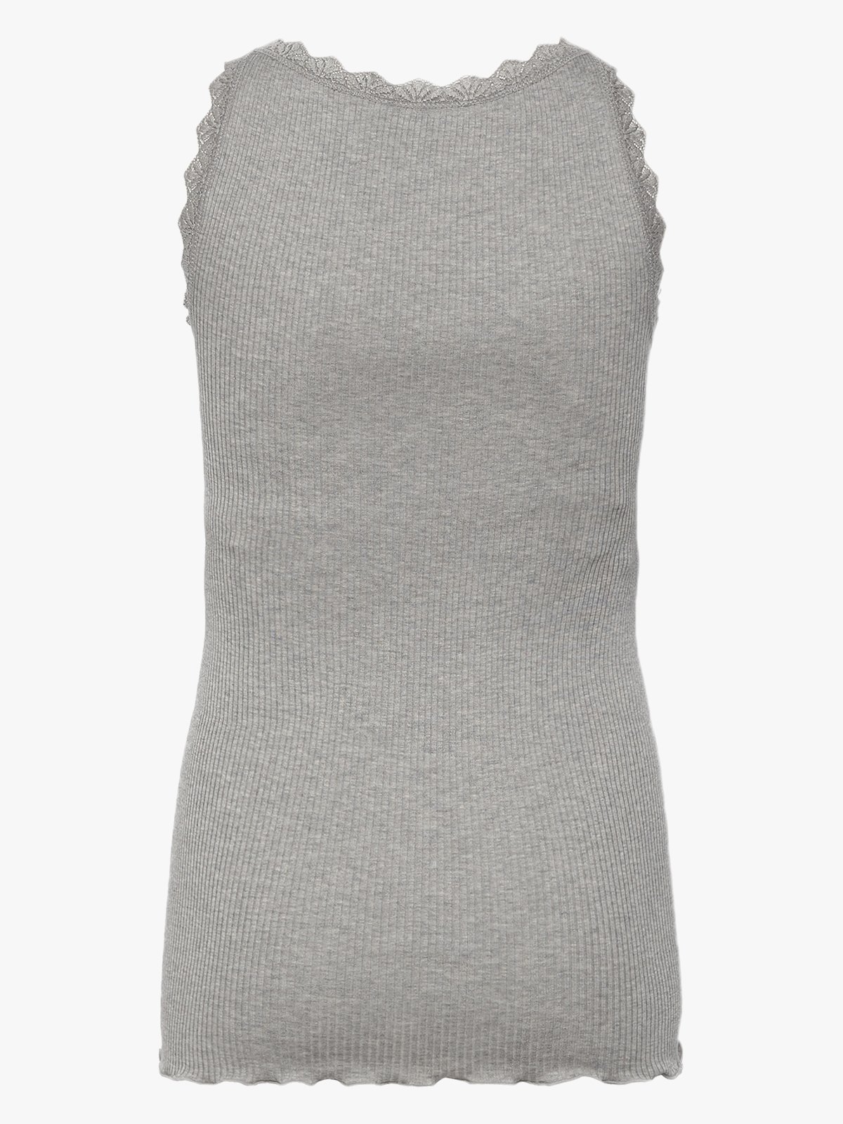 Rosemunde Balta SL Regular Lace Top Light Grey Melange