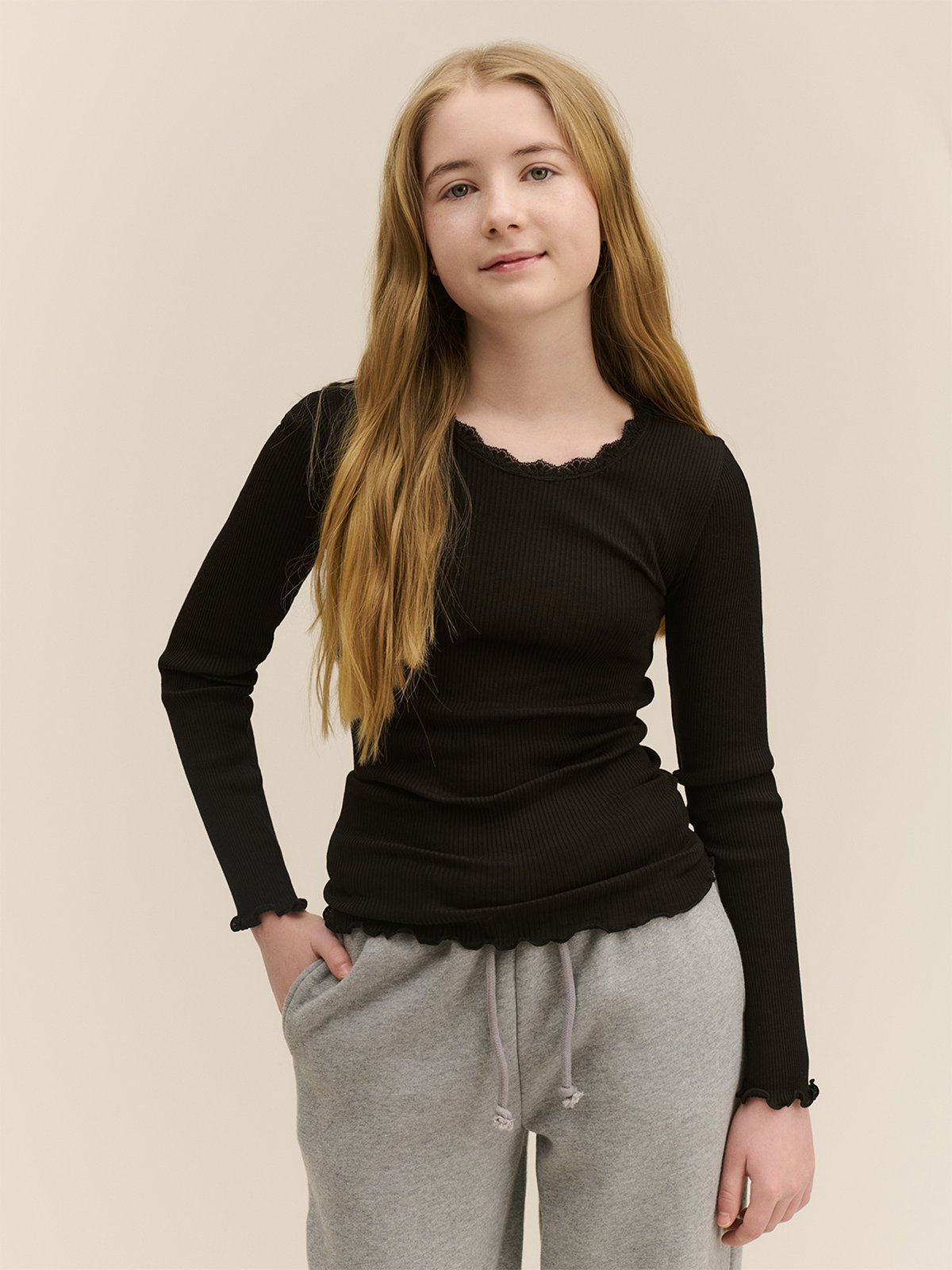 Rosemunde Balta Long Sleeve Regular Lace T-shirt Black