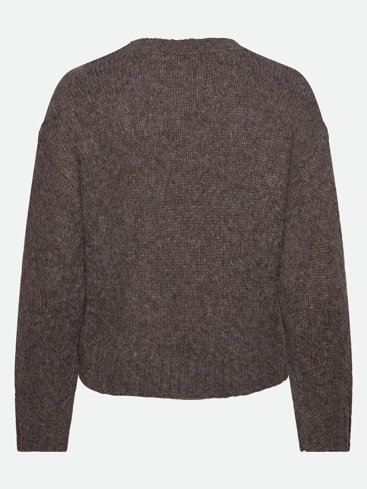 Rosemunde Tulip Long Sleeve Short O-neck Pullover Brown Grey Melange