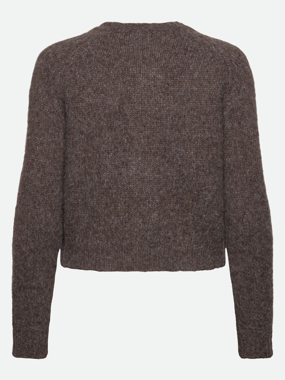 Rosemunde Tulip Long Sleeve Short Cardigan Brown Grey Melange