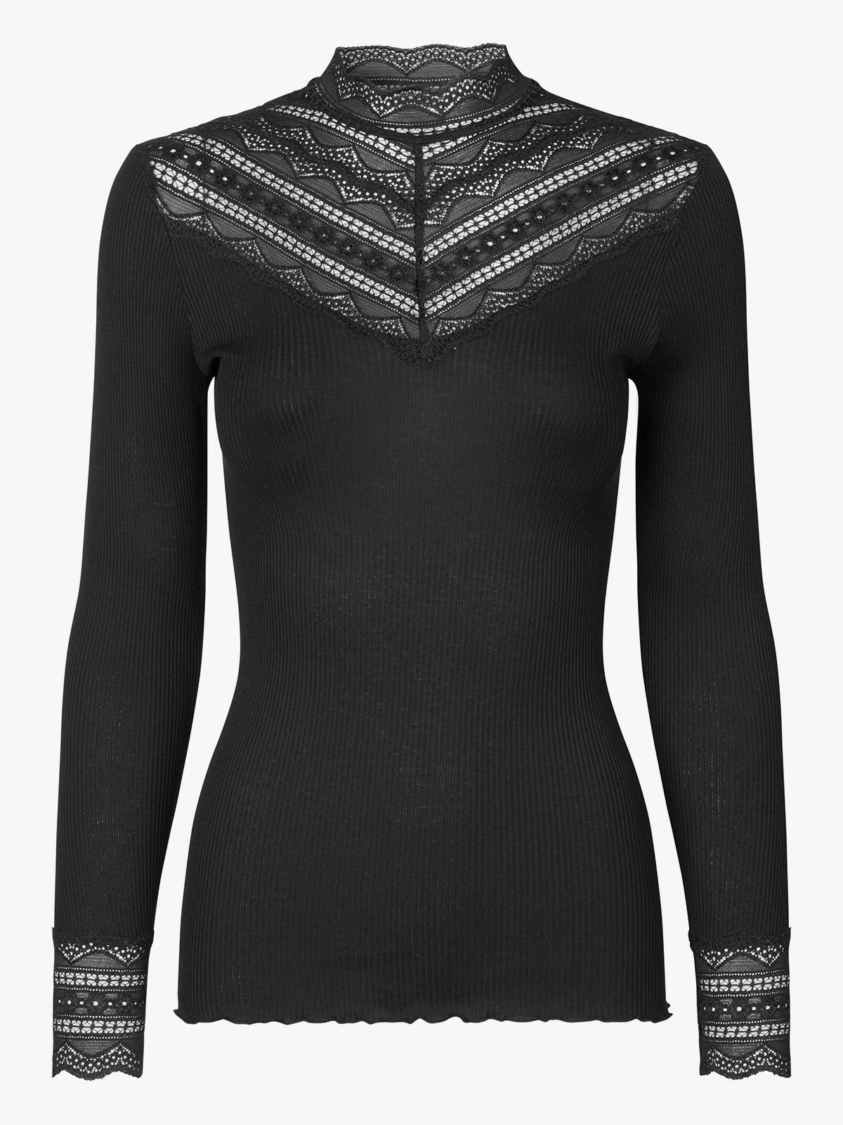 Rosemunde Benita Silk T-shirt w/lace Black