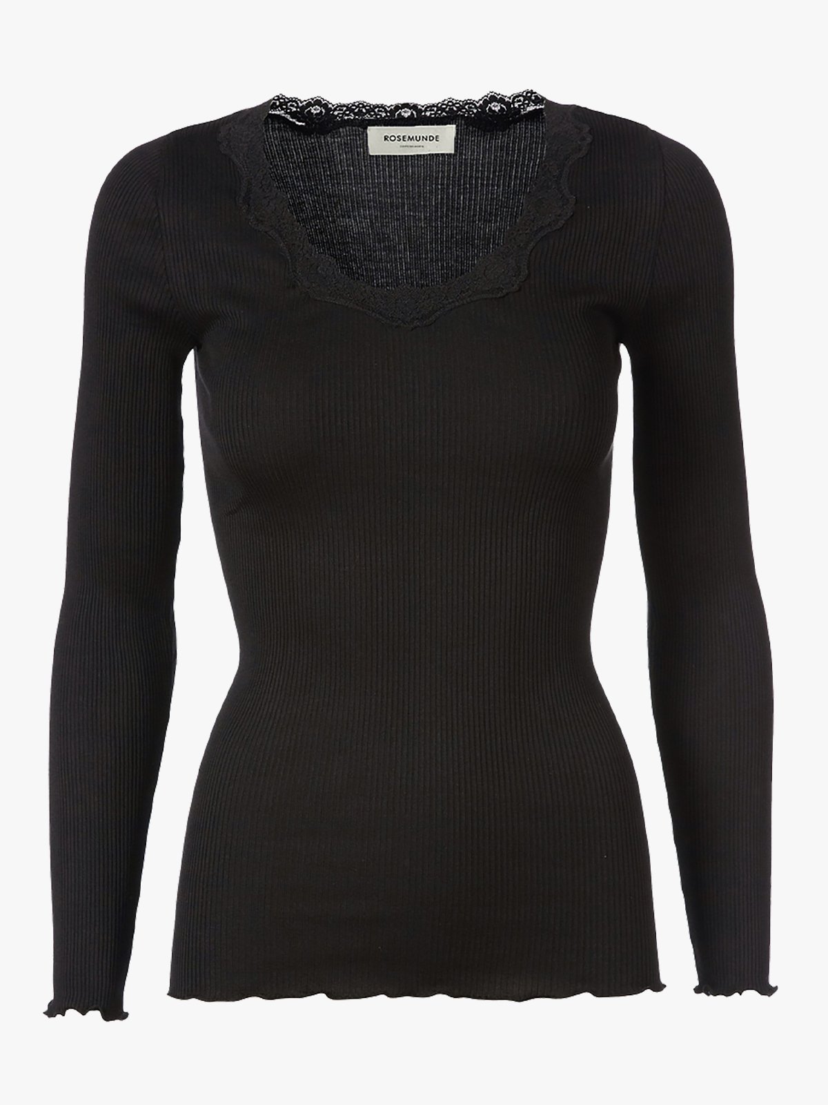 Rosemunde Babette Silk T-Shirt W/ Lace Black