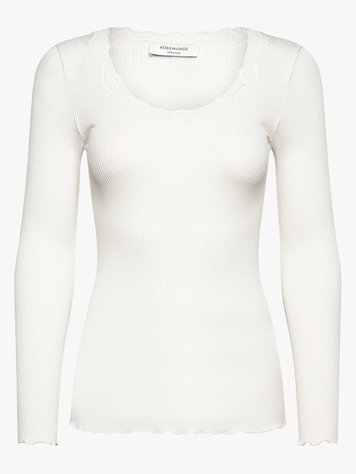 Rosemunde Babette Silk T-Shirt W/ Lace Beige