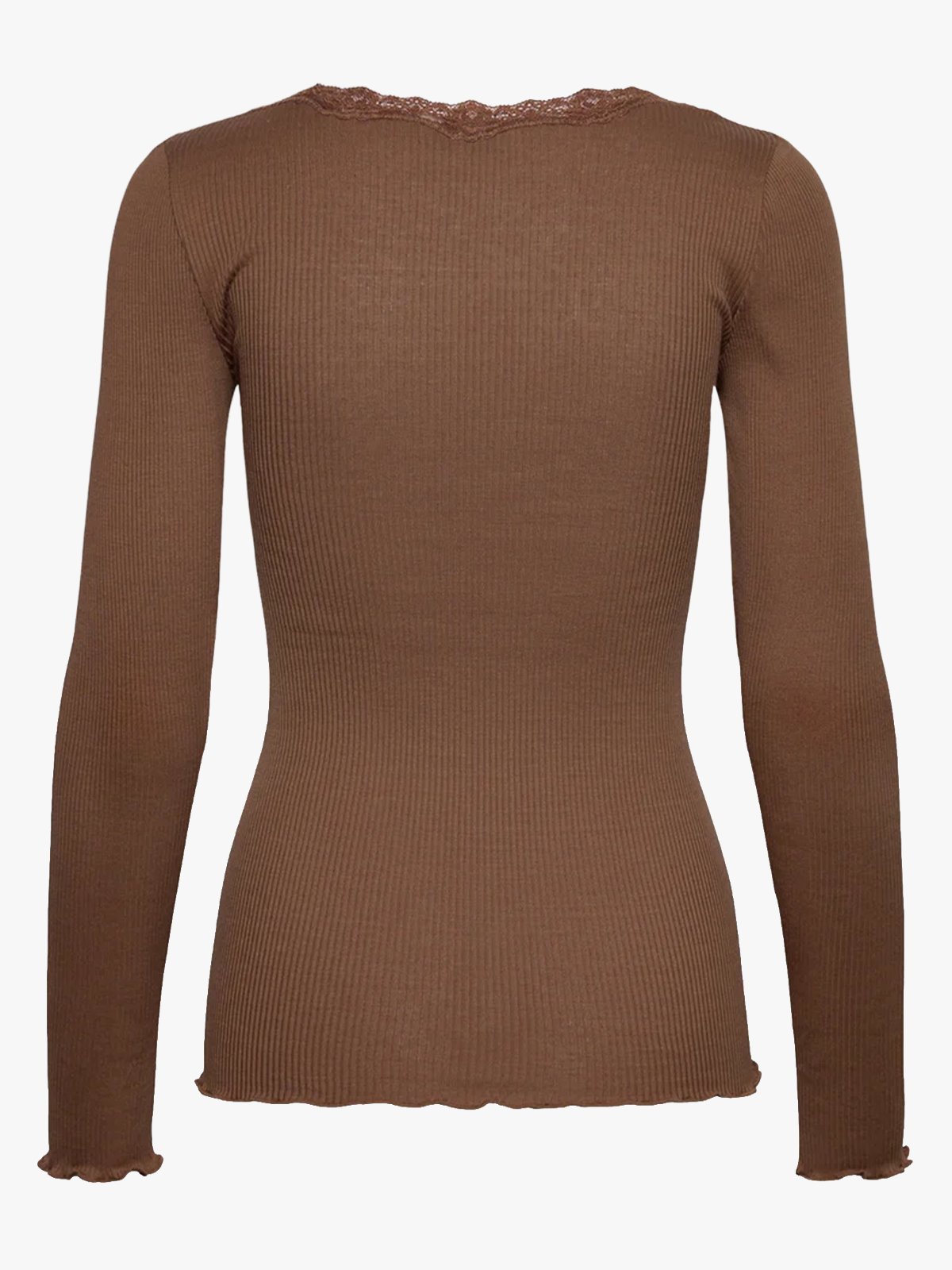 Rosemunde Babette Silk T-Shirt W/ Lace Coca Mocha