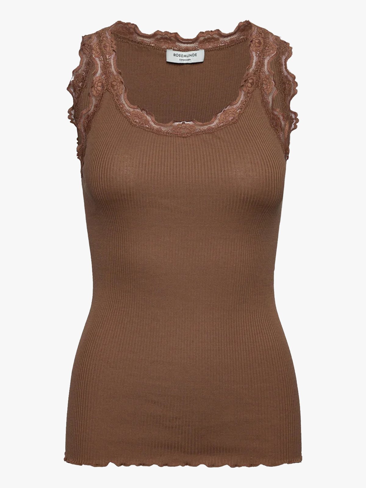 Rosemunde Babette Silk Top With Lace Coca Mocha