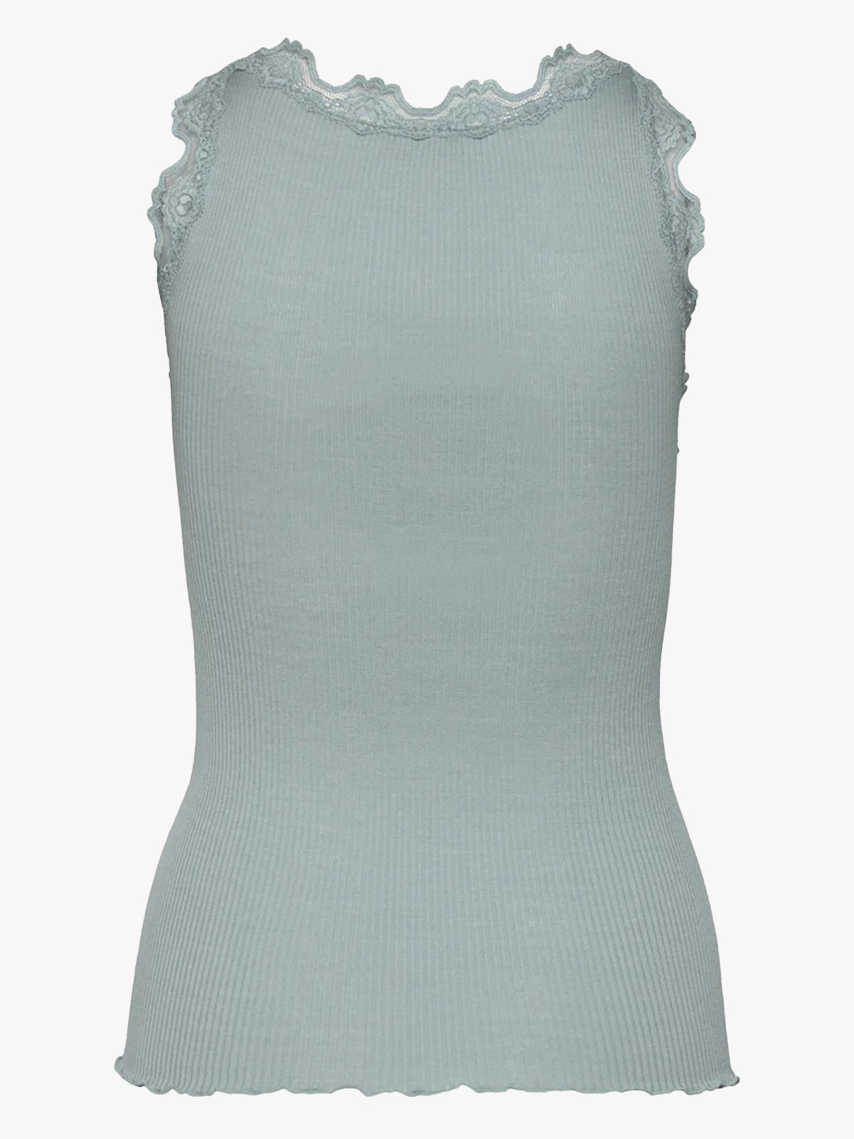 Rosemunde Babette Silk Top With Lace Blue Mist