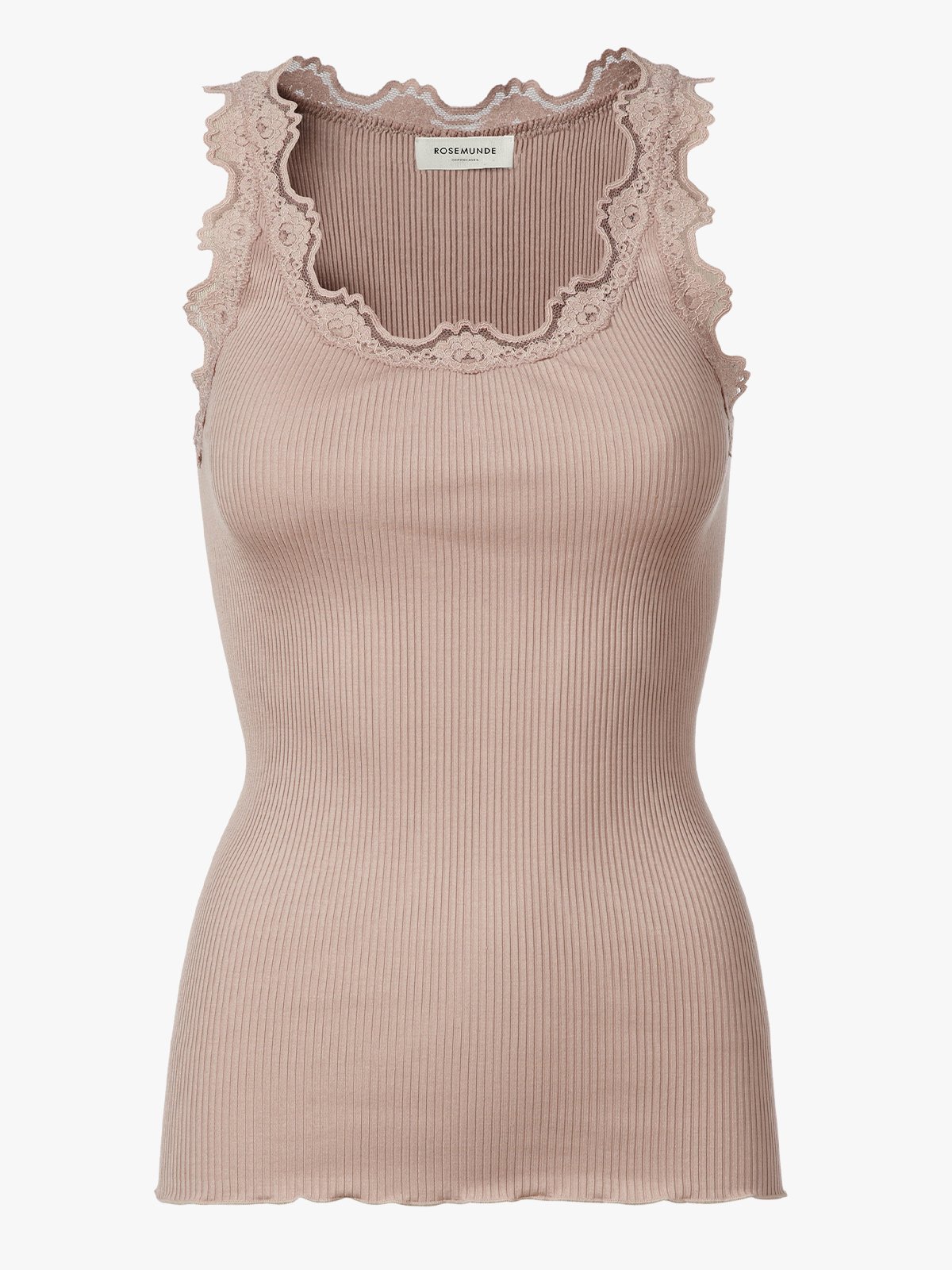 Rosemunde Babette Silk Top With Lace Vintage Powder