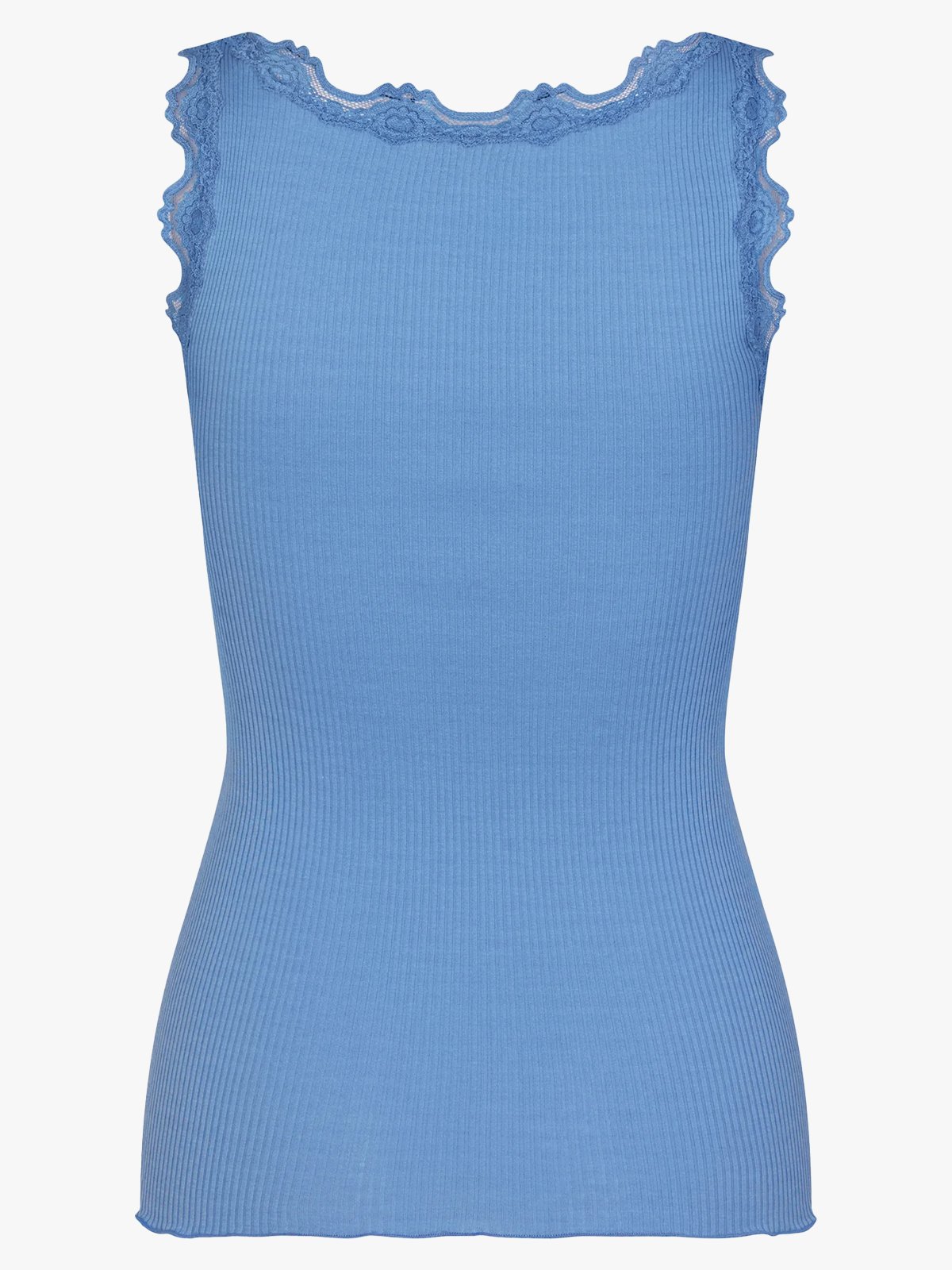 Rosemunde Babette Silk Top With Lace Blue Heaven