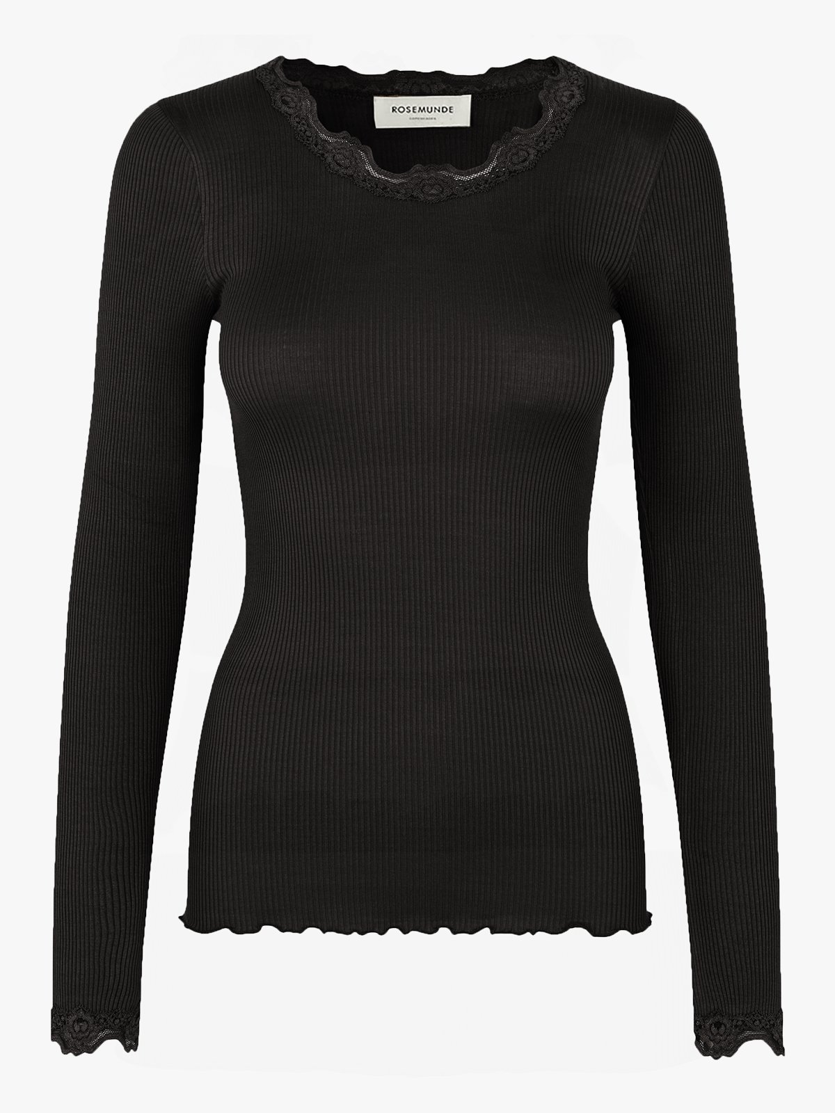 Rosemunde Babette Silk Long Sleeve Lace T-shirt Black