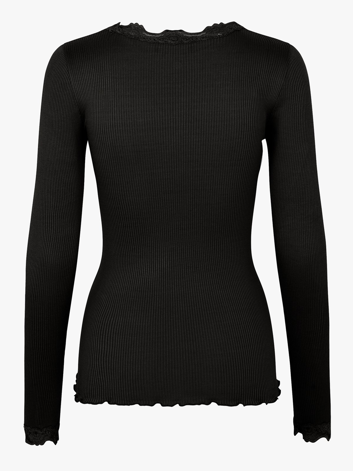 Rosemunde Babette Silk Long Sleeve Lace T-shirt Black