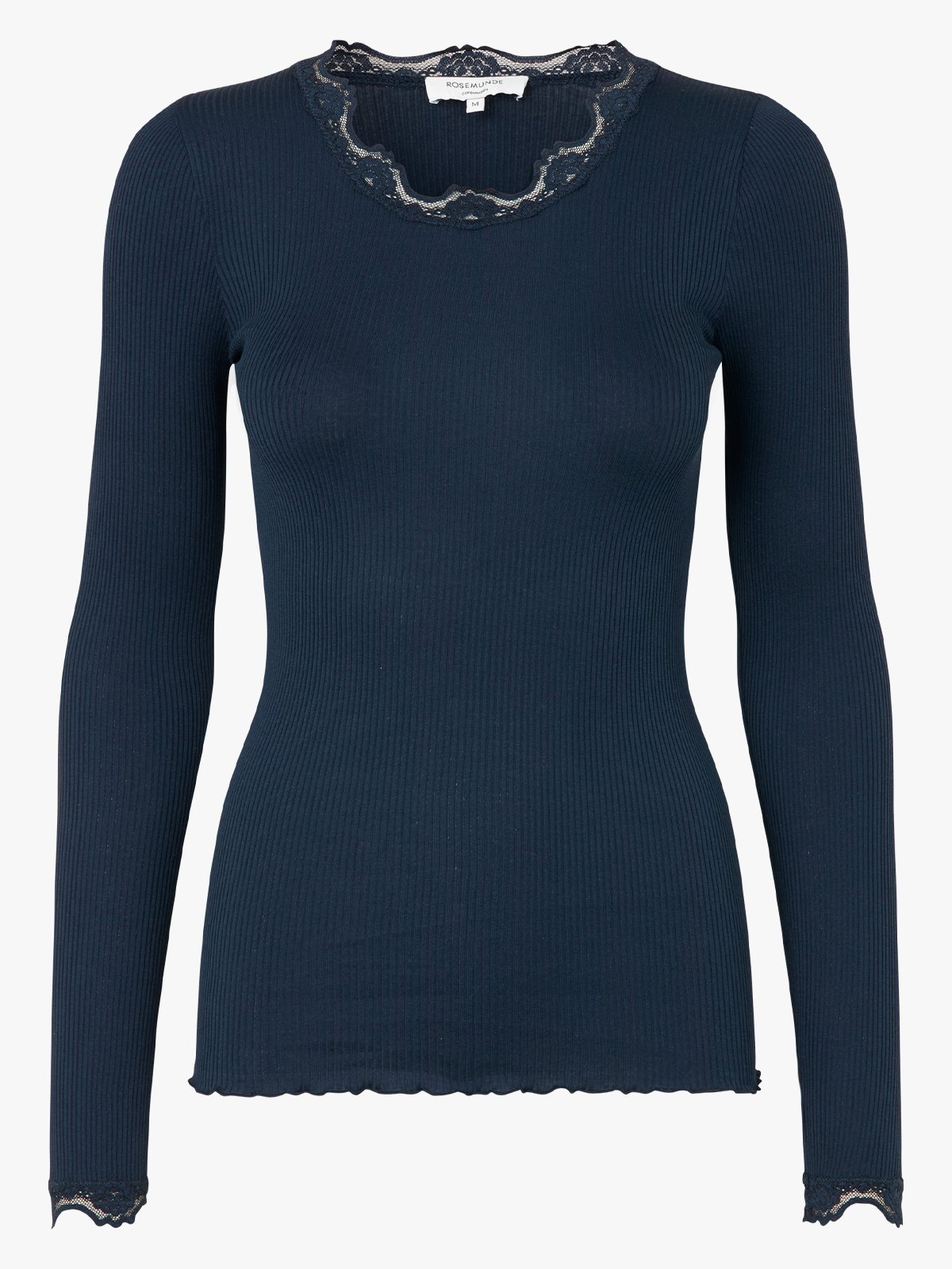 Rosemunde Babette Silk Long Sleeve Lace T-shirt Navy