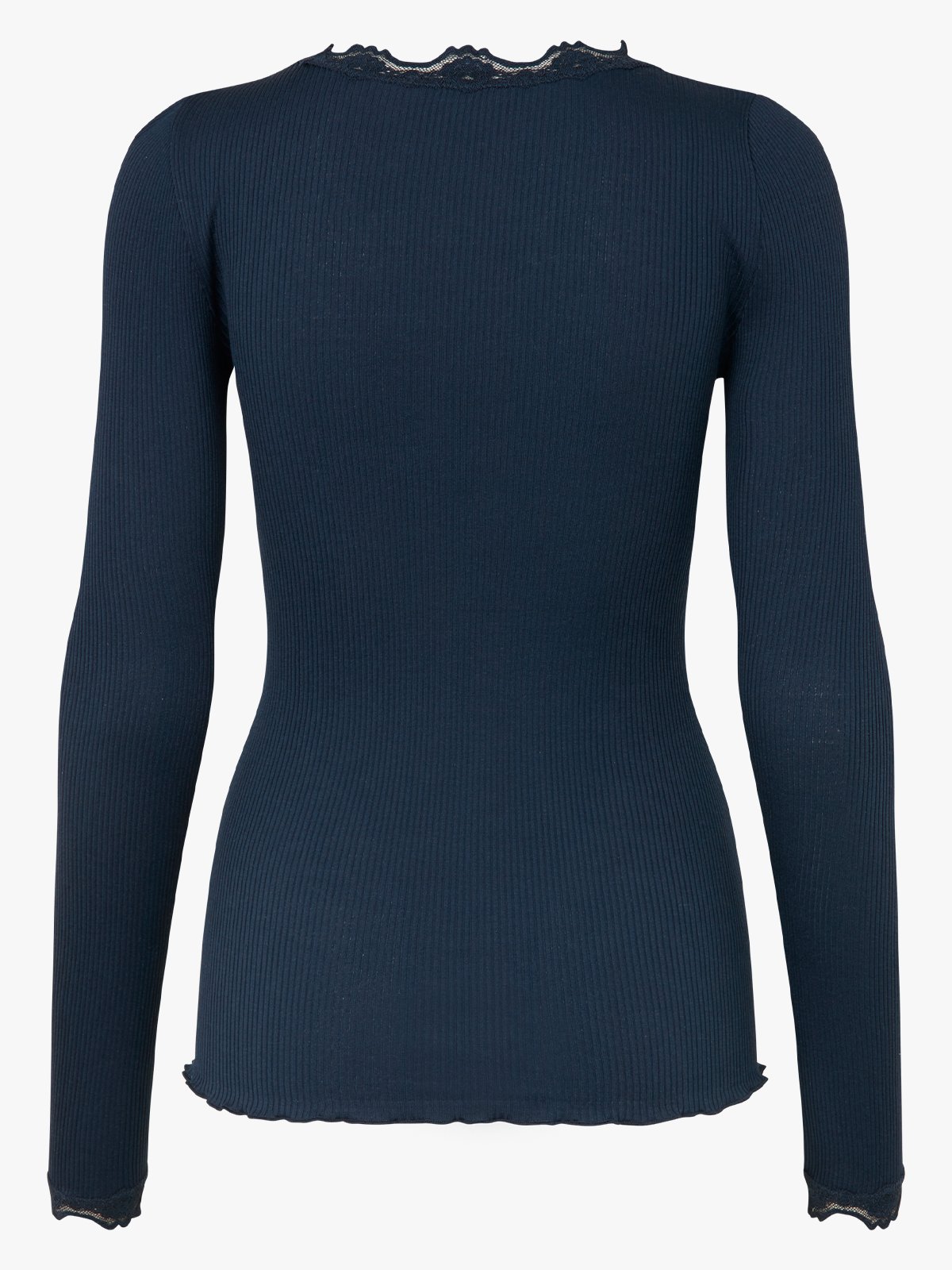 Rosemunde Babette Silk Long Sleeve Lace T-shirt Navy