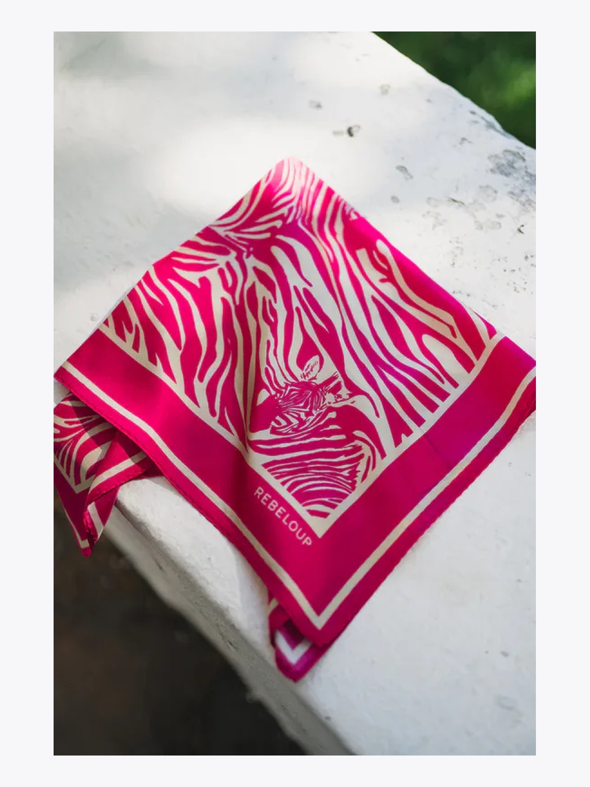 Rebeloup Sarah Zebra Silk Scarf Pink Zebra