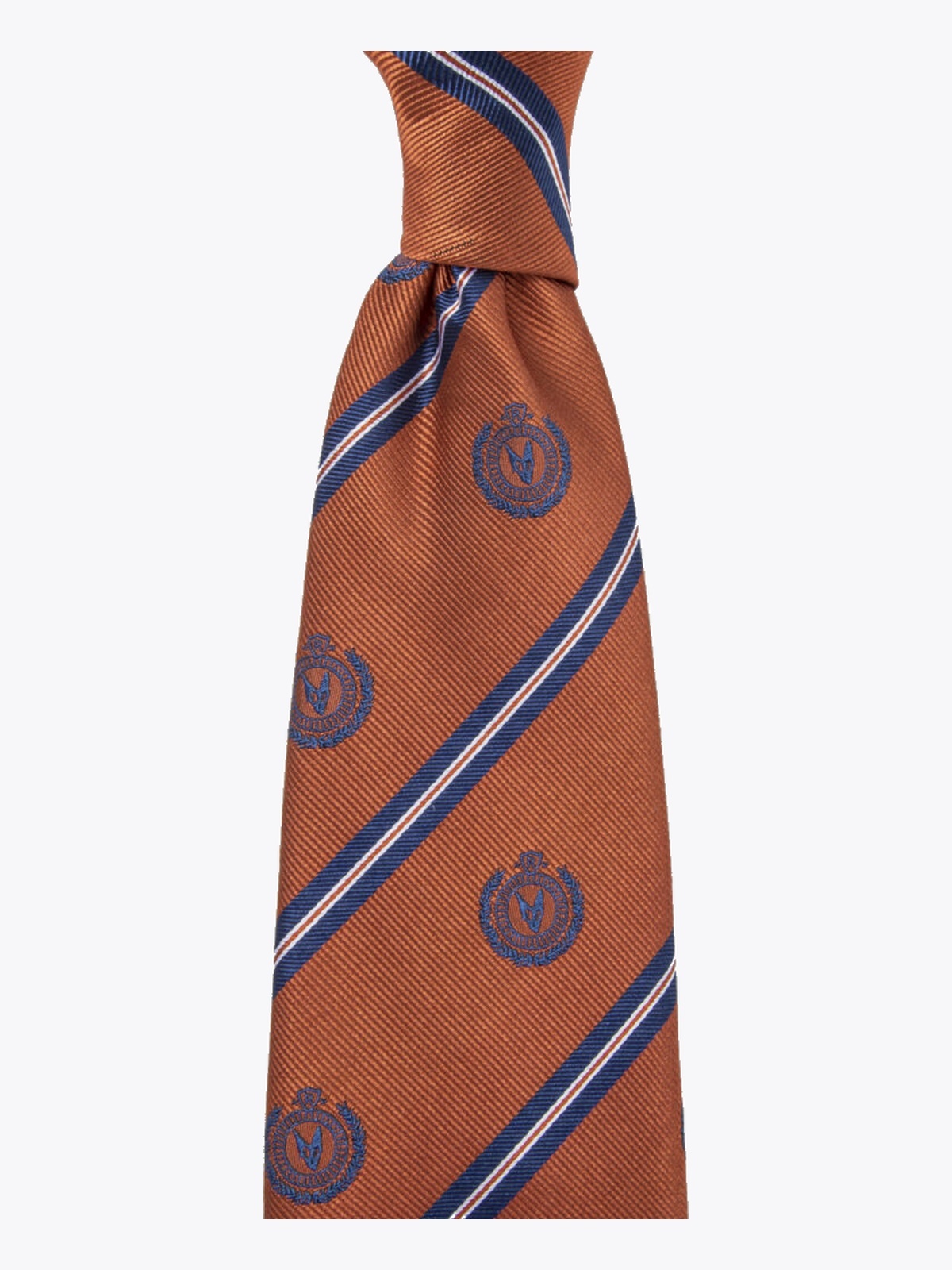 Rebeloup Reppstripe Crest Silk Tie Oransje