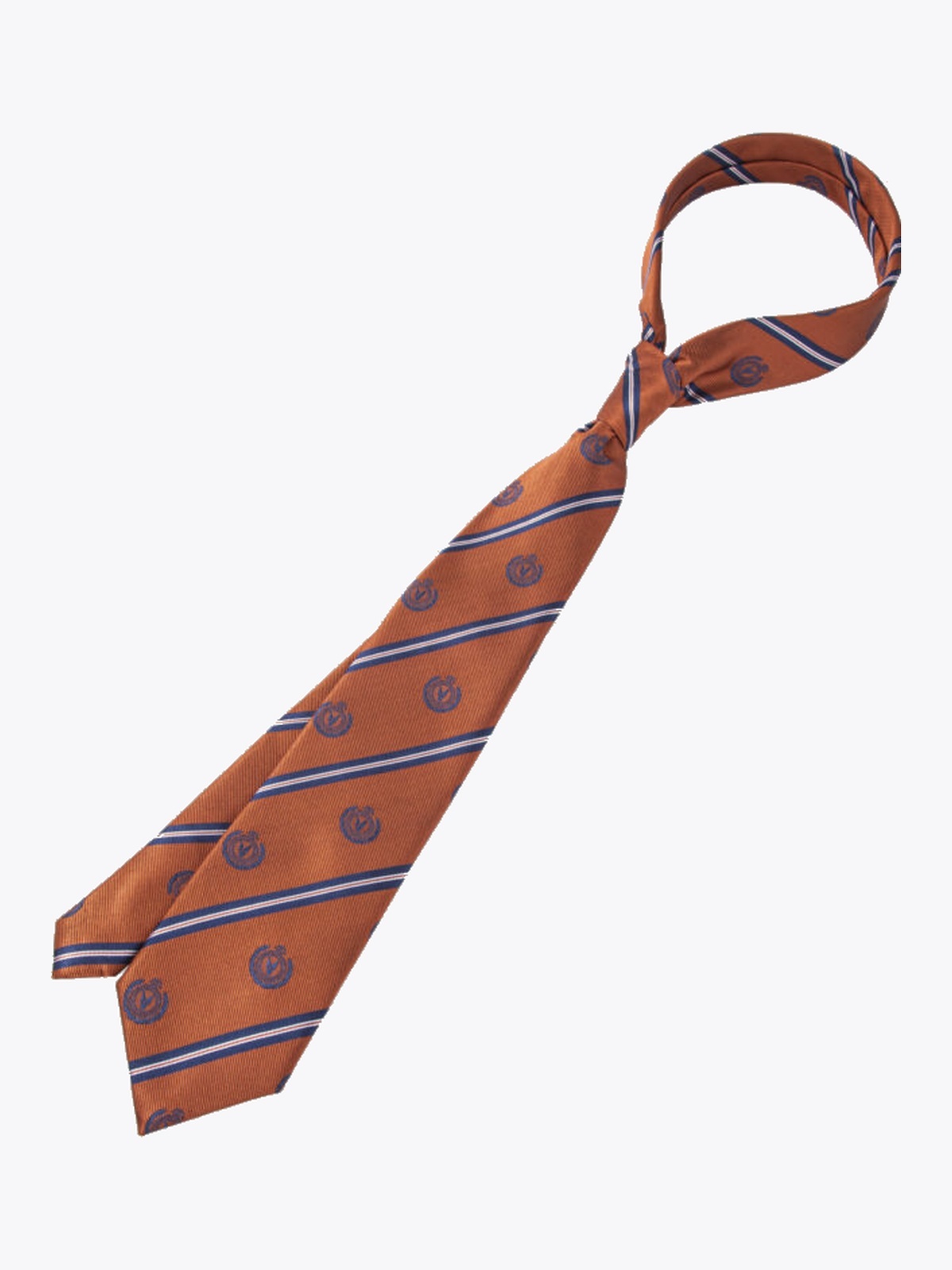 Rebeloup Reppstripe Crest Silk Tie Oransje