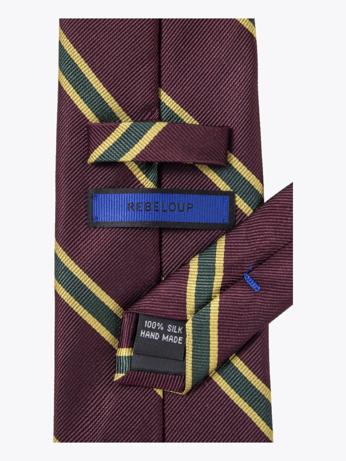 Rebeloup Triplestripe Silk Tie Burgunder