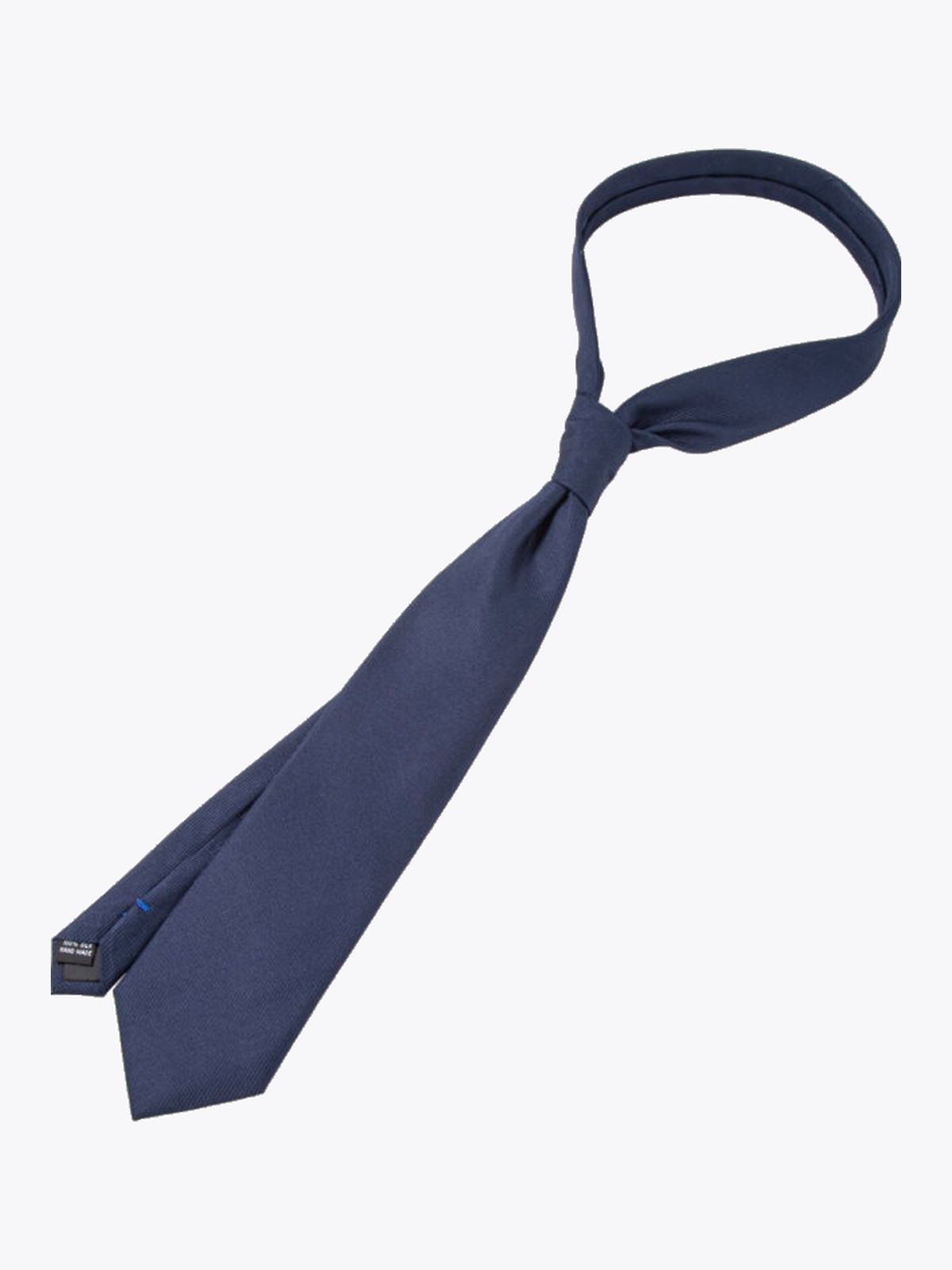 Rebeloup Solid Silk Tie Blå