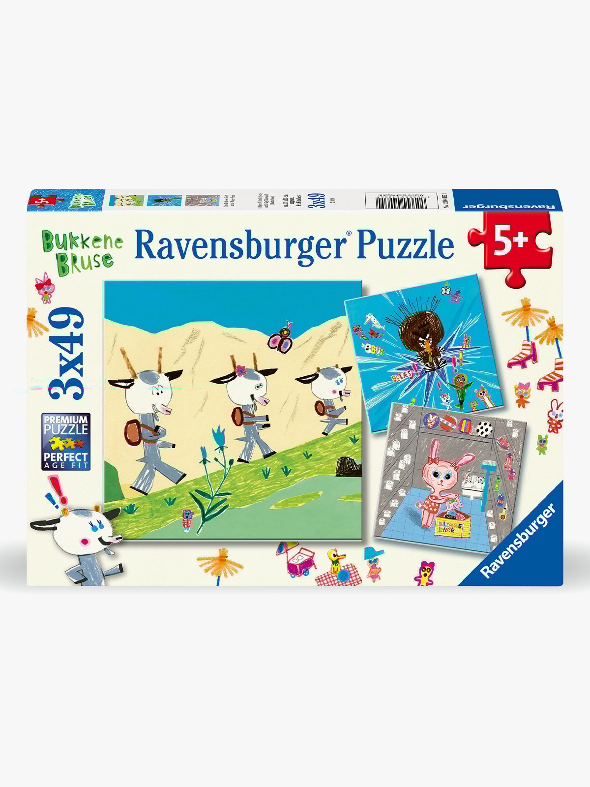 Ravensburger Bukkene Bruse i badeland 3x49p Flerfarget