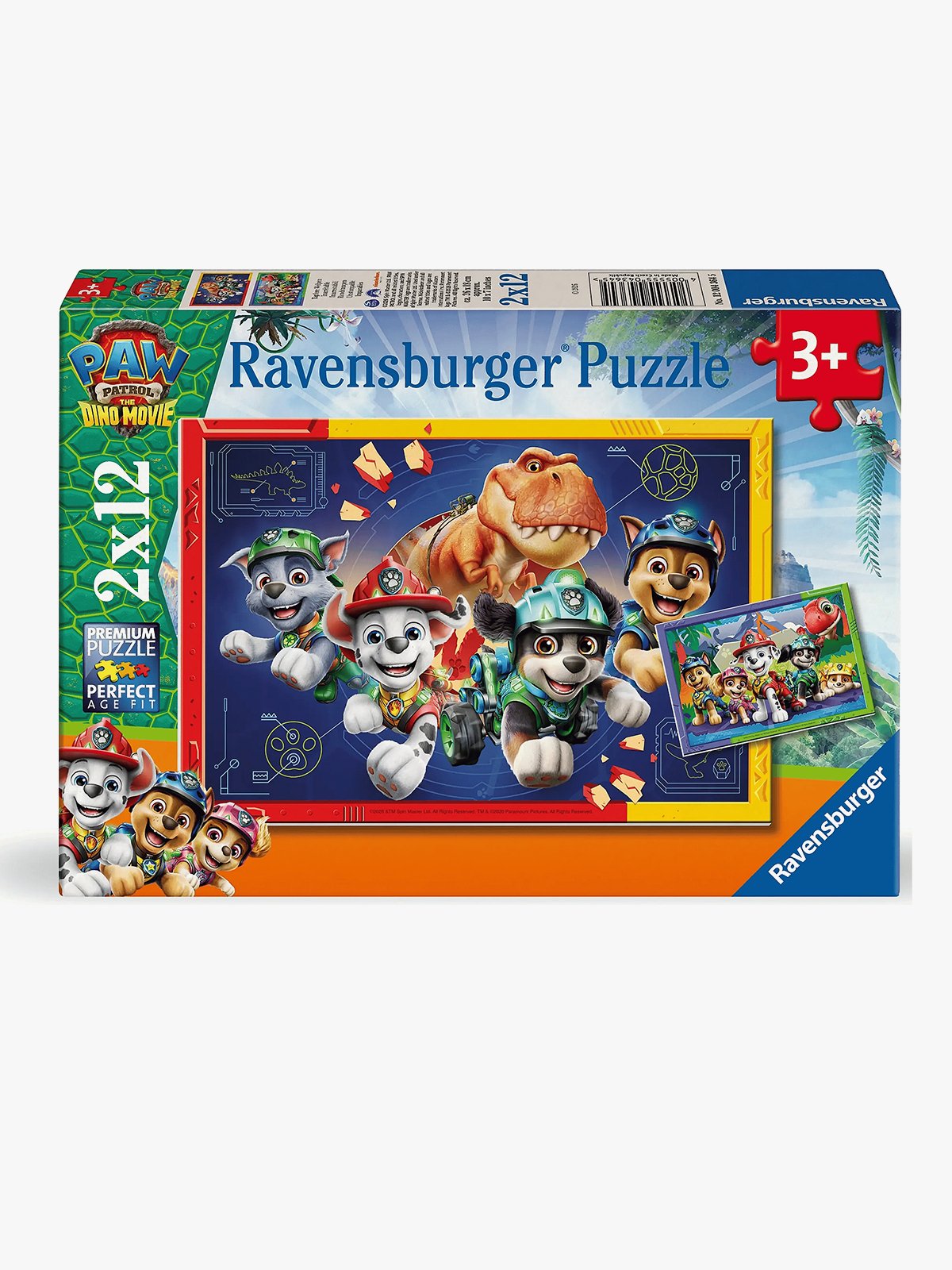 Ravensburger Paw Patrol 3 Dino Movie 2x12p Flerfarget