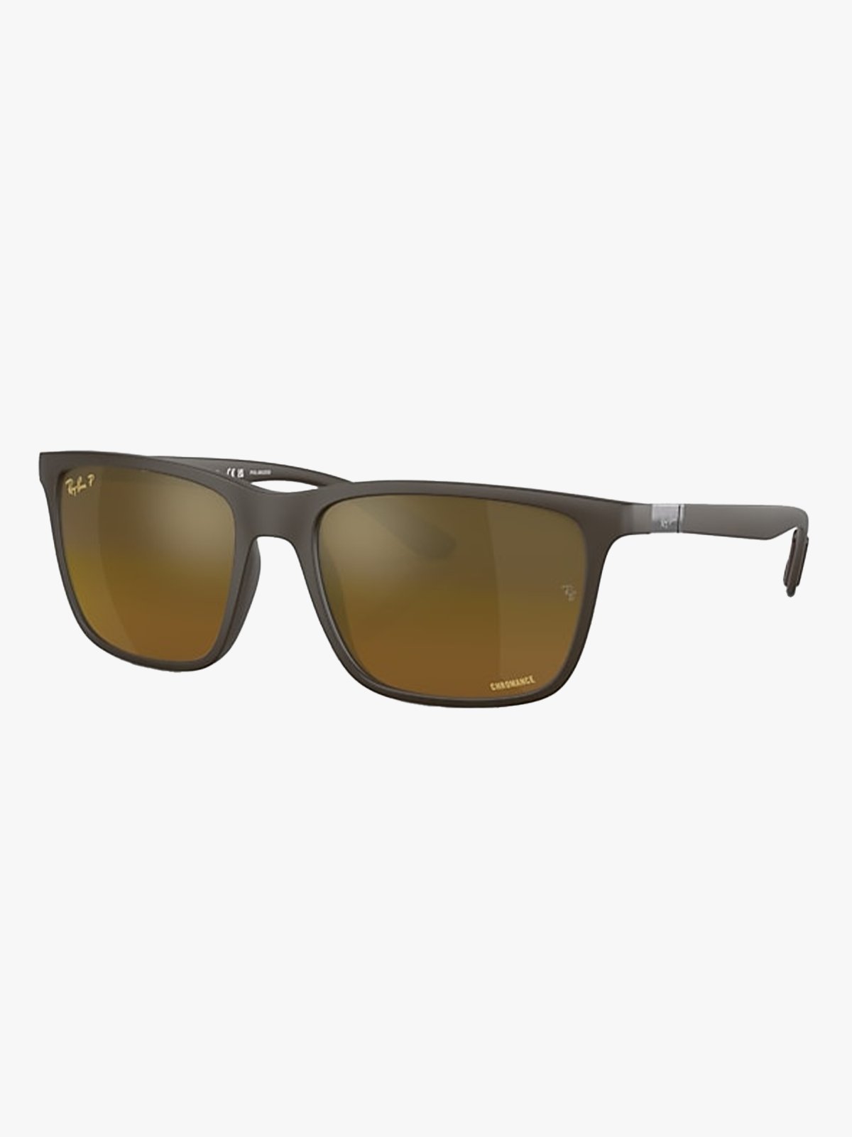 Ray-Ban 0RB4385 Frame: Matte Brown / Lenses: Brown, Gold Chromance