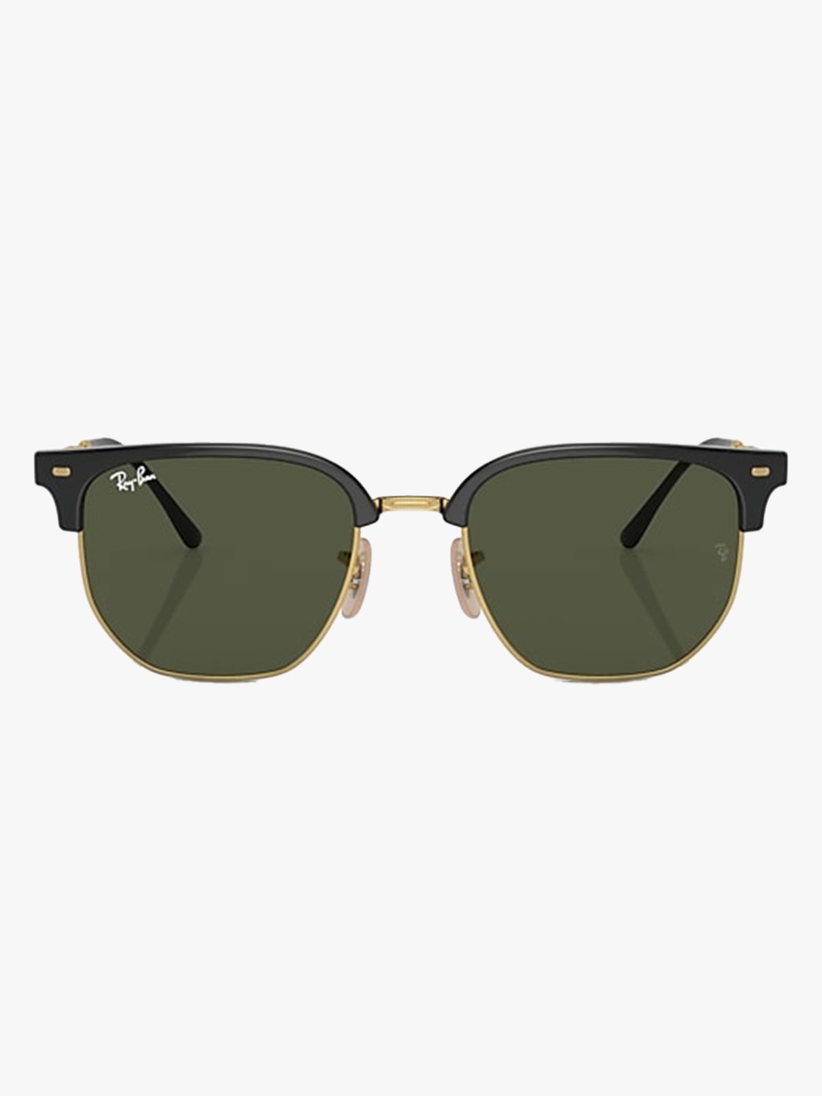 Ray-Ban New Clubmaster Frame: Polished Black On Gold / Lenses: Green