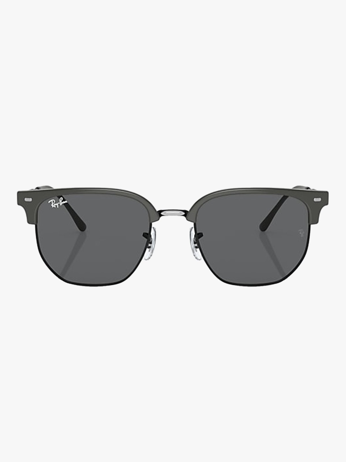 Ray-Ban New Clubmaster Frame: Polished Grey On Black / Lenses: Dark Grey