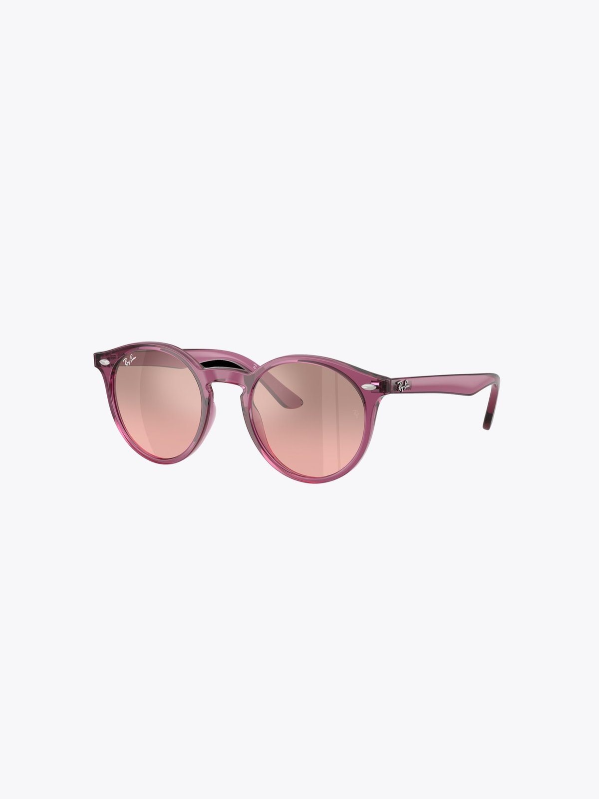 Ray-Ban 0RJ9064S Jr Ramme: Polished Transparent Violet / Linser: Pink Mirror Silver Gradient