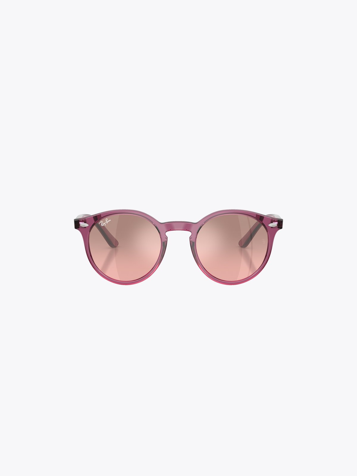 Ray-Ban 0RJ9064S Jr Ramme: Polished Transparent Violet / Linser: Pink Mirror Silver Gradient