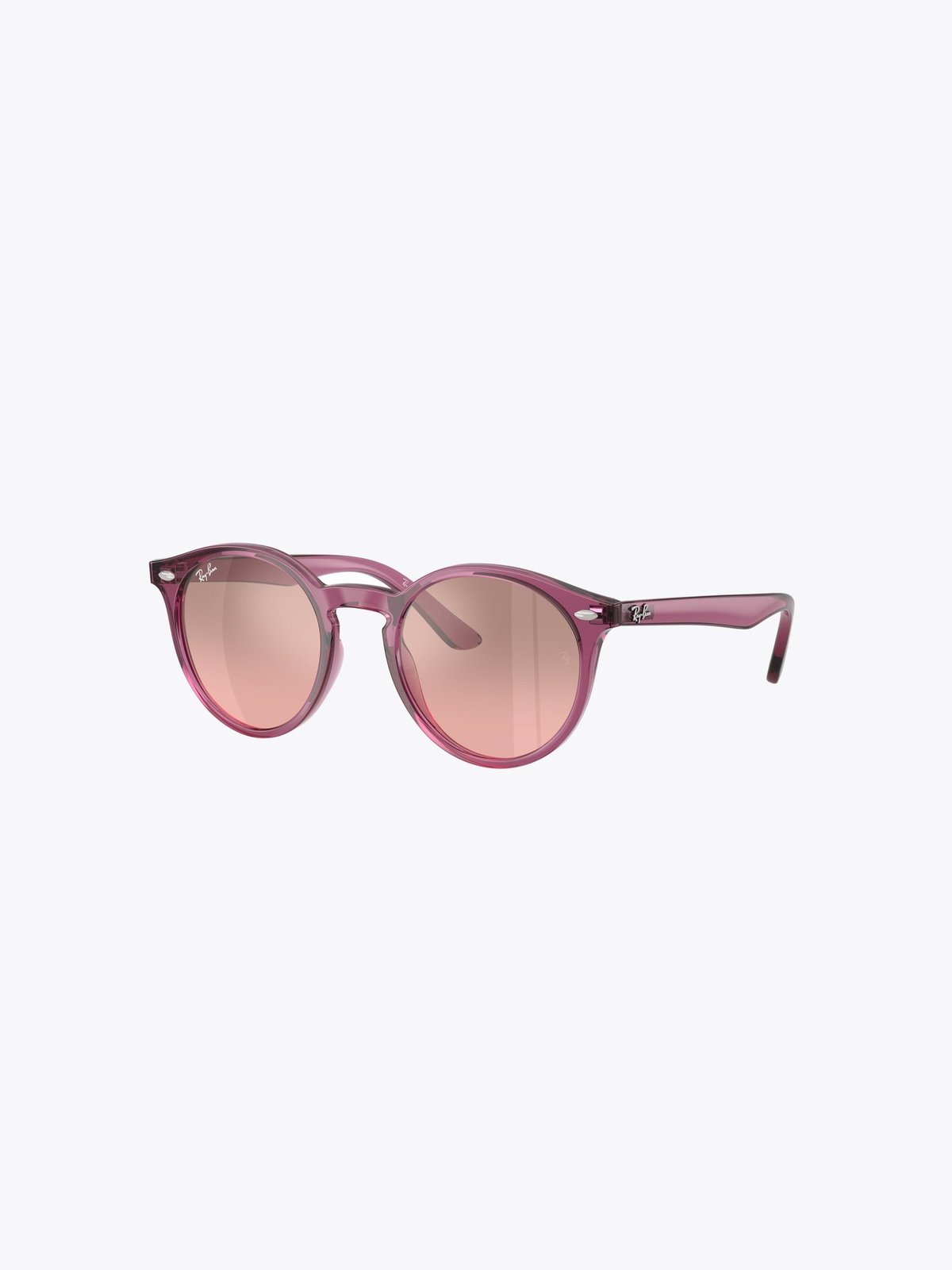 Ray-Ban 0RJ9064S Jr Ramme: Polished Transparent Violet / Linser: Pink Mirror Silver Gradient
