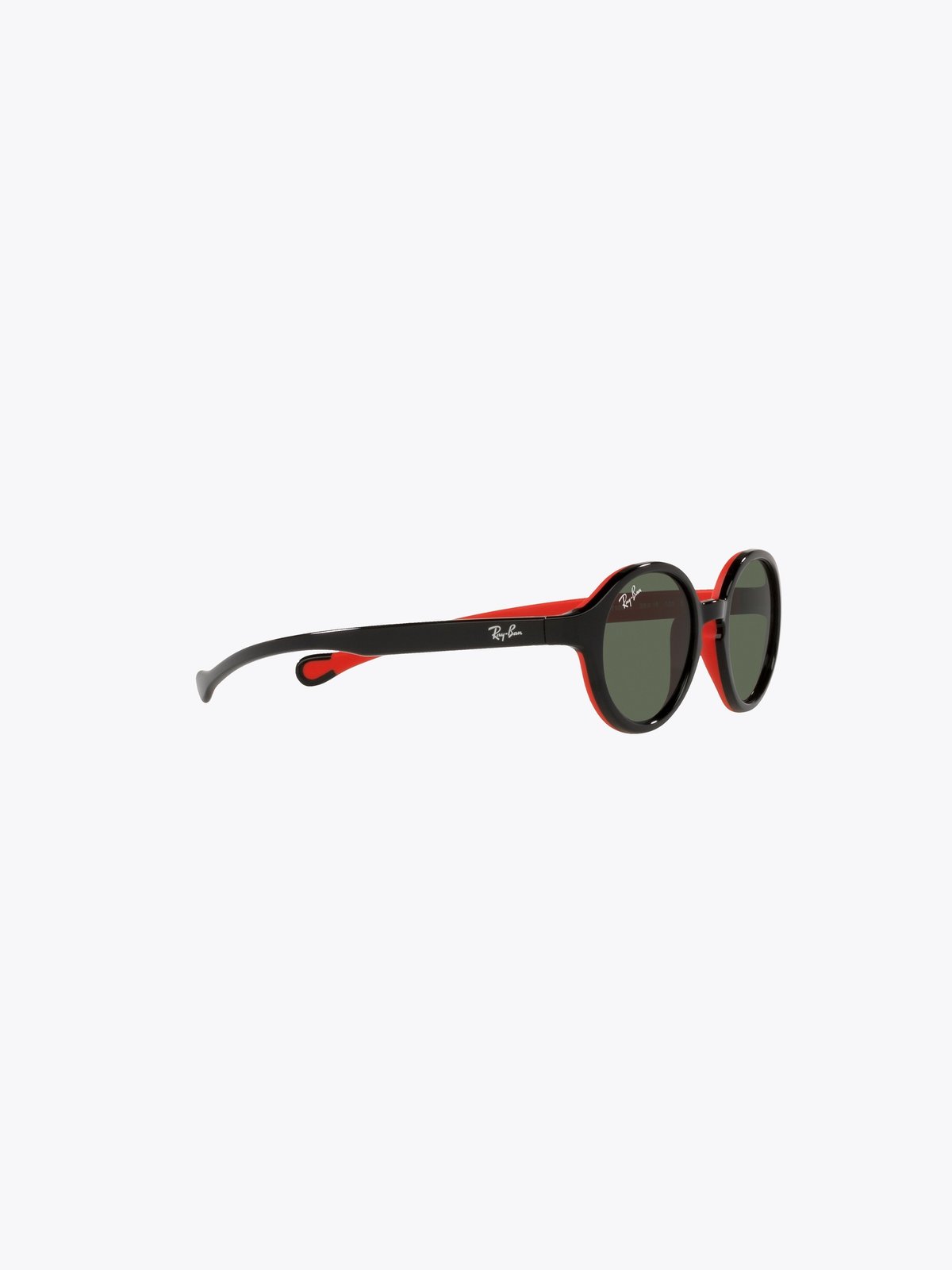 Ray-Ban 0RJ9075S Jr Ramme: Polished Black in Red / Linser: Dark Green