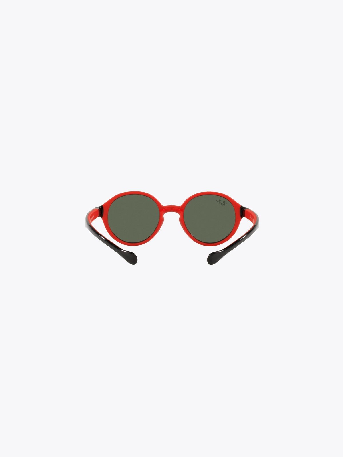 Ray-Ban 0RJ9075S Jr Ramme: Polished Black in Red / Linser: Dark Green