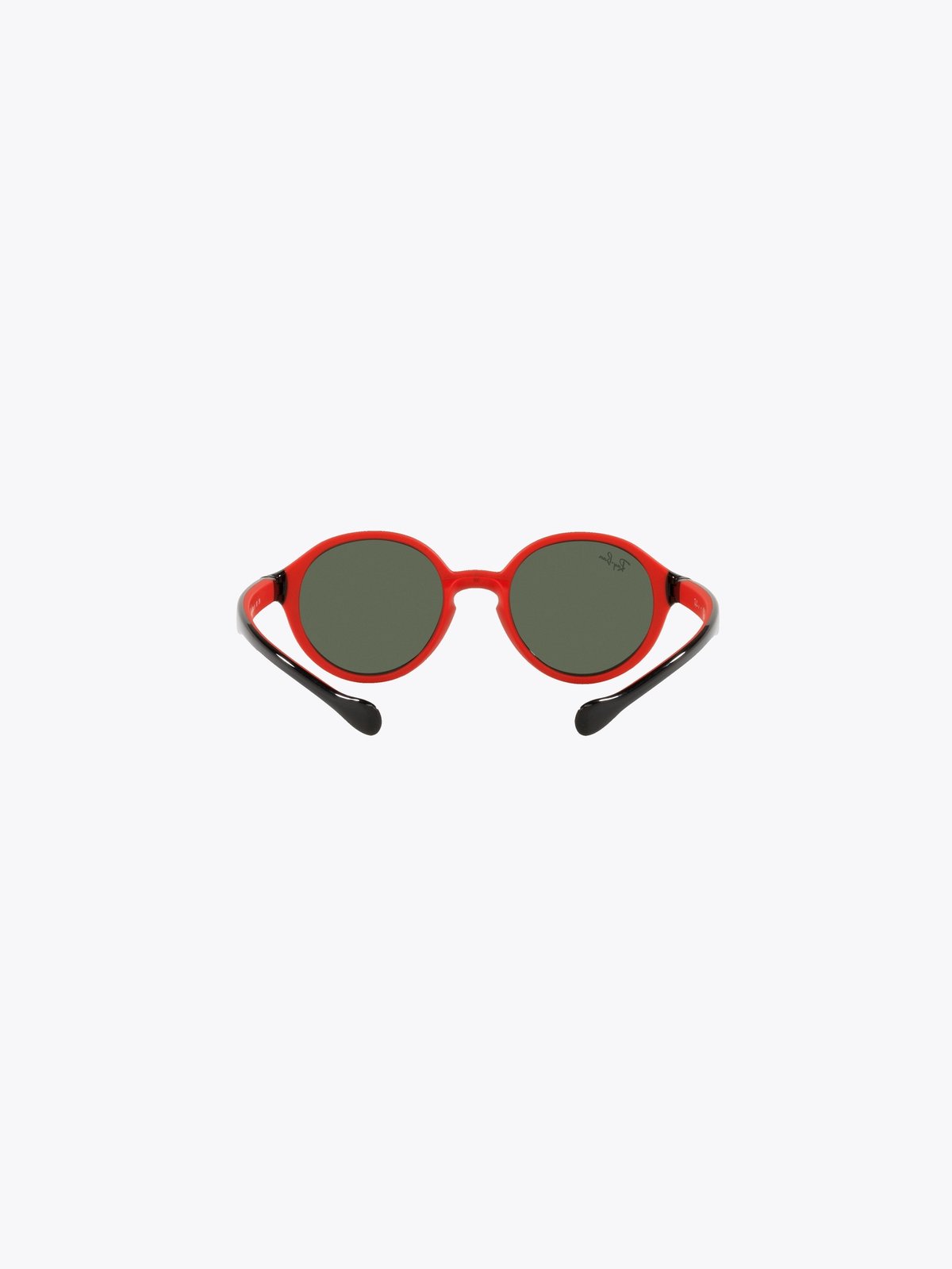 Ray-Ban 0RJ9075S Jr Ramme: Polished Black in Red / Linser: Dark Green