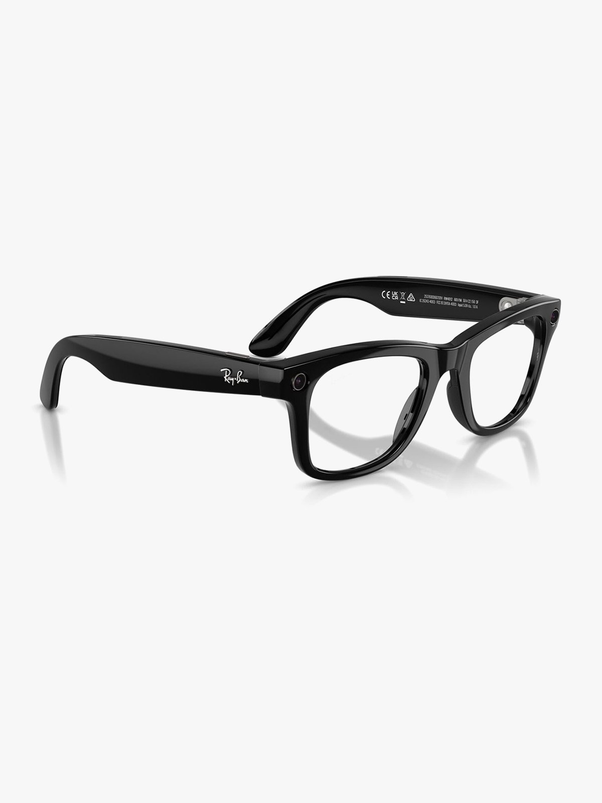 Ray-Ban META Wayfarer Frame: Shiny Black / Lenses: Clear / Graphite Green Transitions